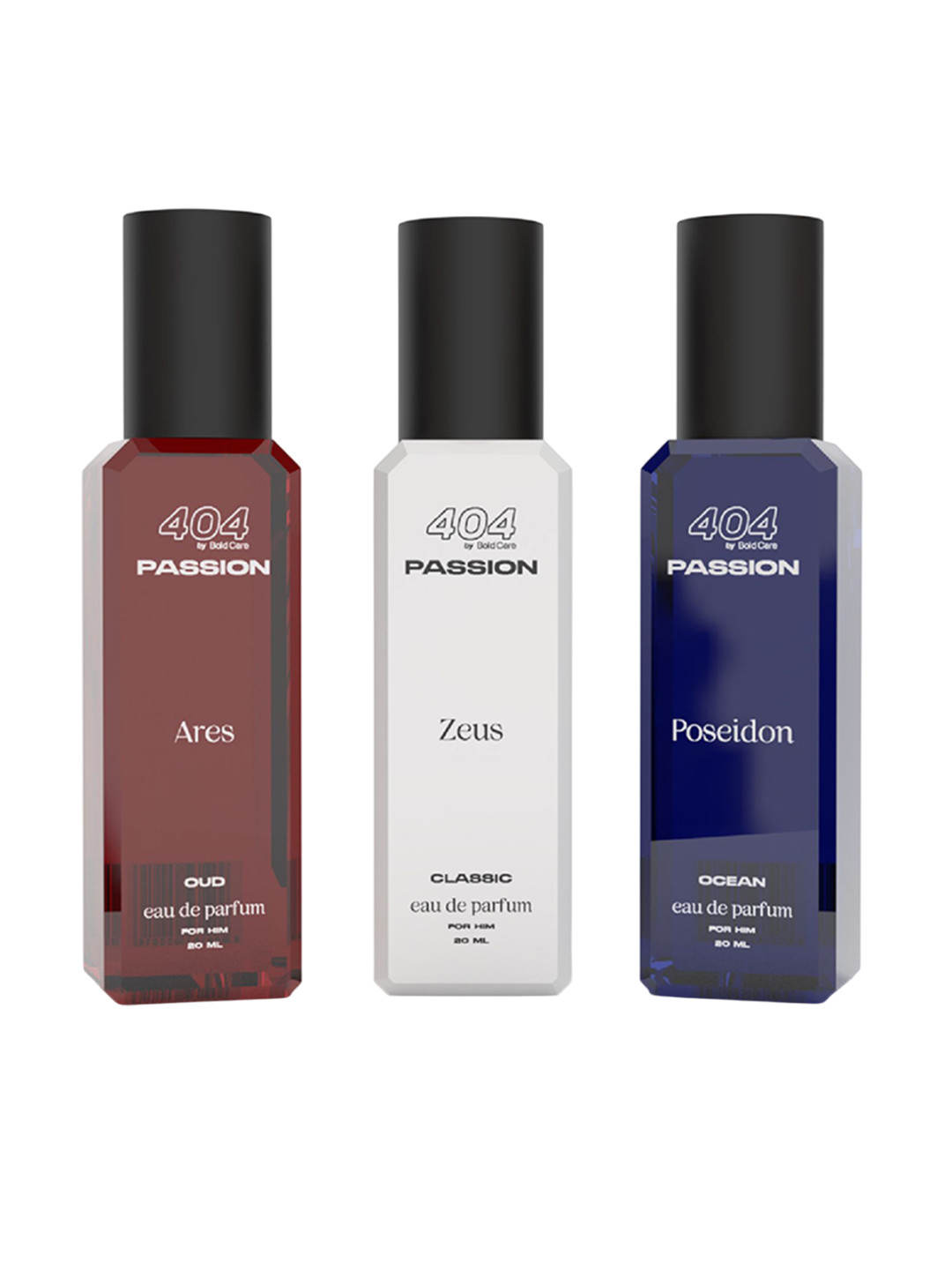 Bold Care Men Set Of 3 Zeus, Ares & Poseidon Long Lasting Eau De Parfum - 20ml Each