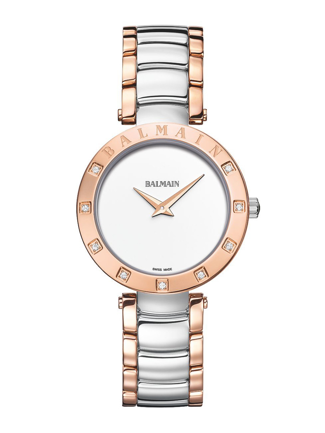 Balmain Women Brass Embellished Dial & Stainless Steel Bracelet Style Straps Analogue Watch B42533325