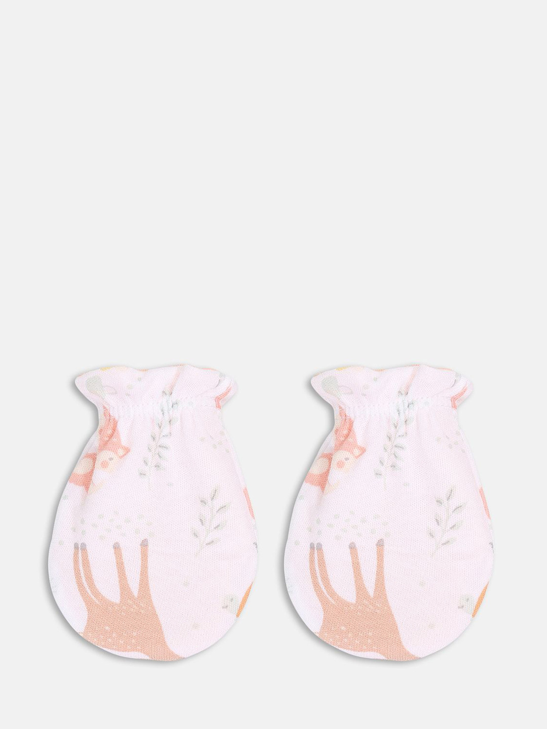 MINI KLUB Infant Girls Pack Of 2 Printed Pure Cotton Mittens