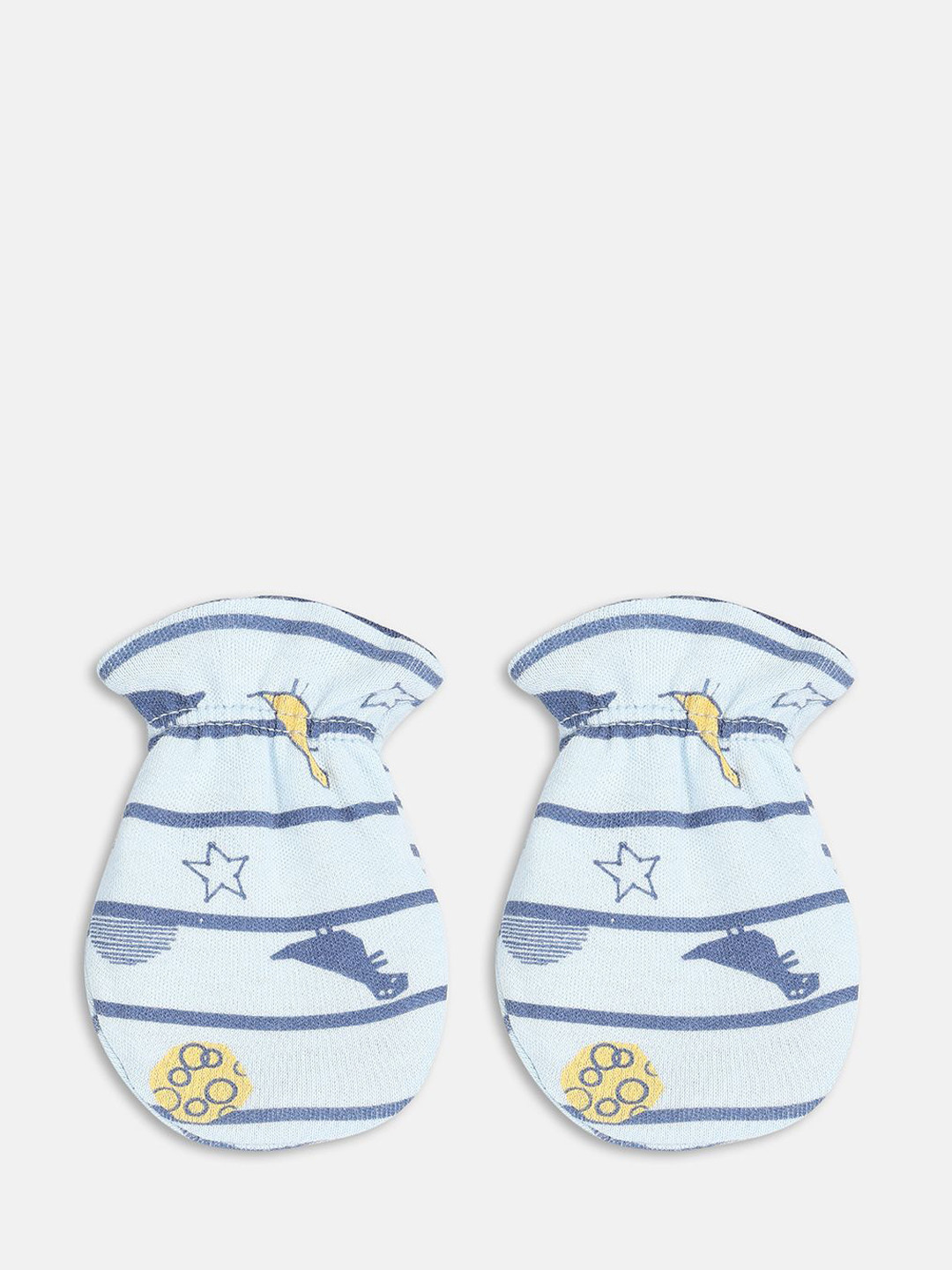 MINI KLUB Infant Boys Pack Of 2 Printed Pure Cotton Mittens