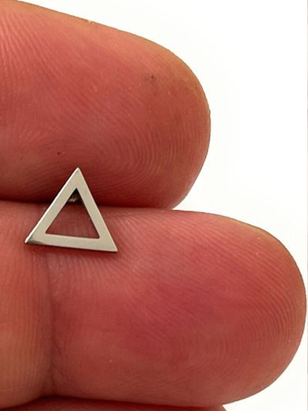 Goldnera Mens 925 Sterling Silver Triangular Shaped Minimal Studs