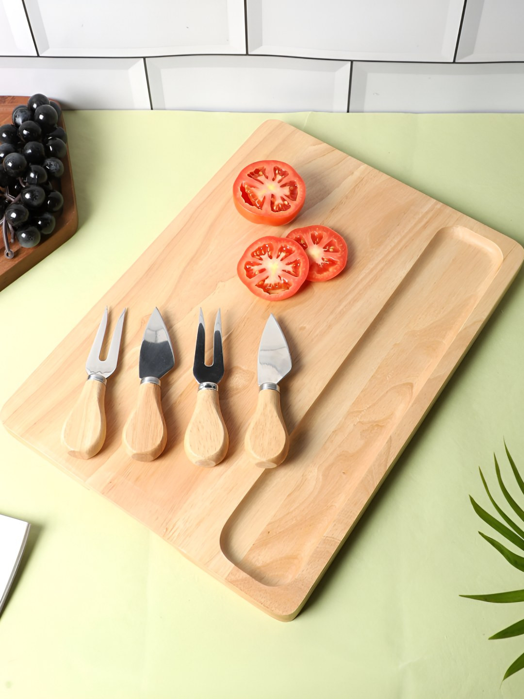 NATURALLY YOURS Brown Rectangular Food Platter