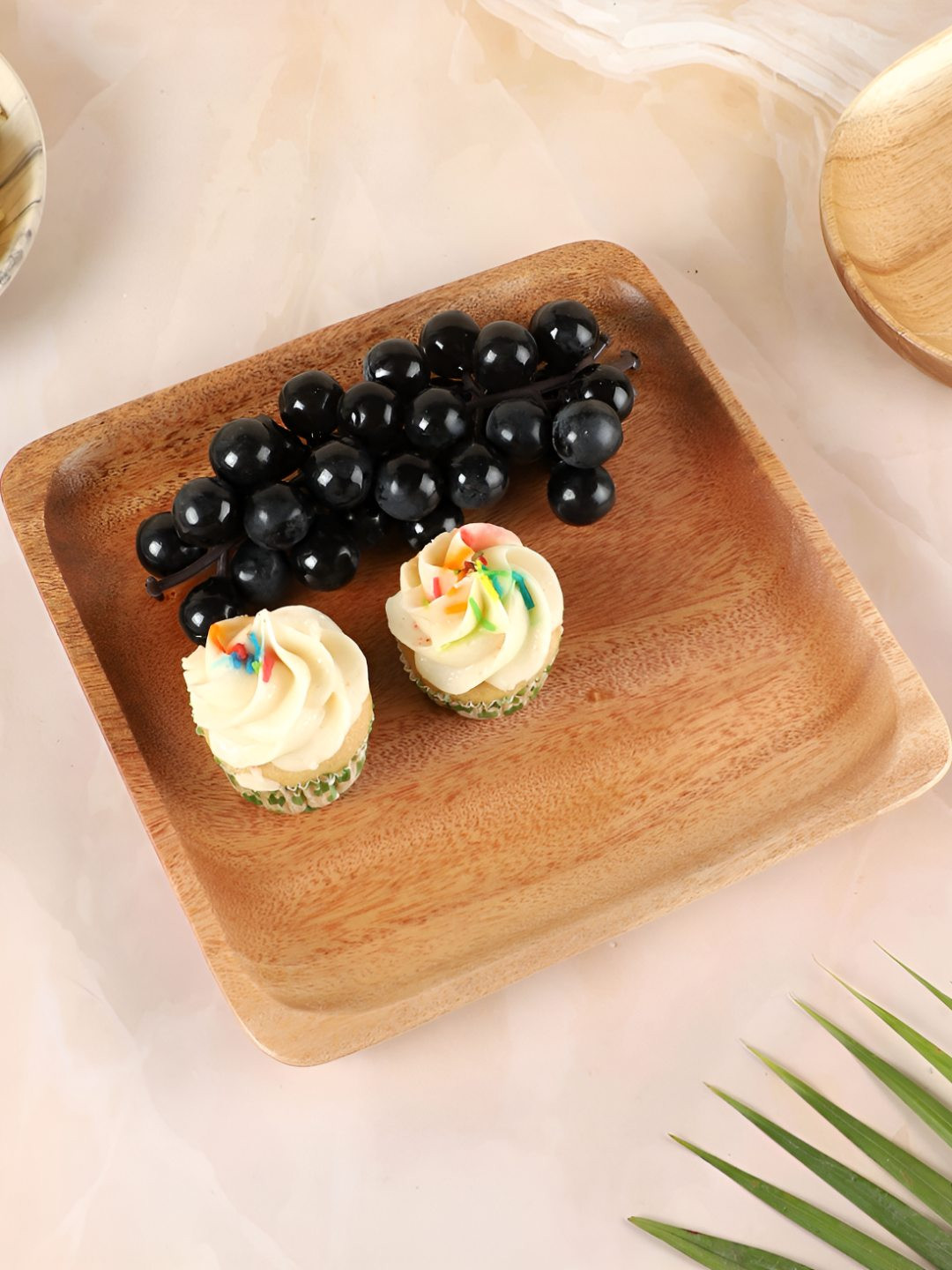 NATURALLY YOURS Brown Square Food Platter