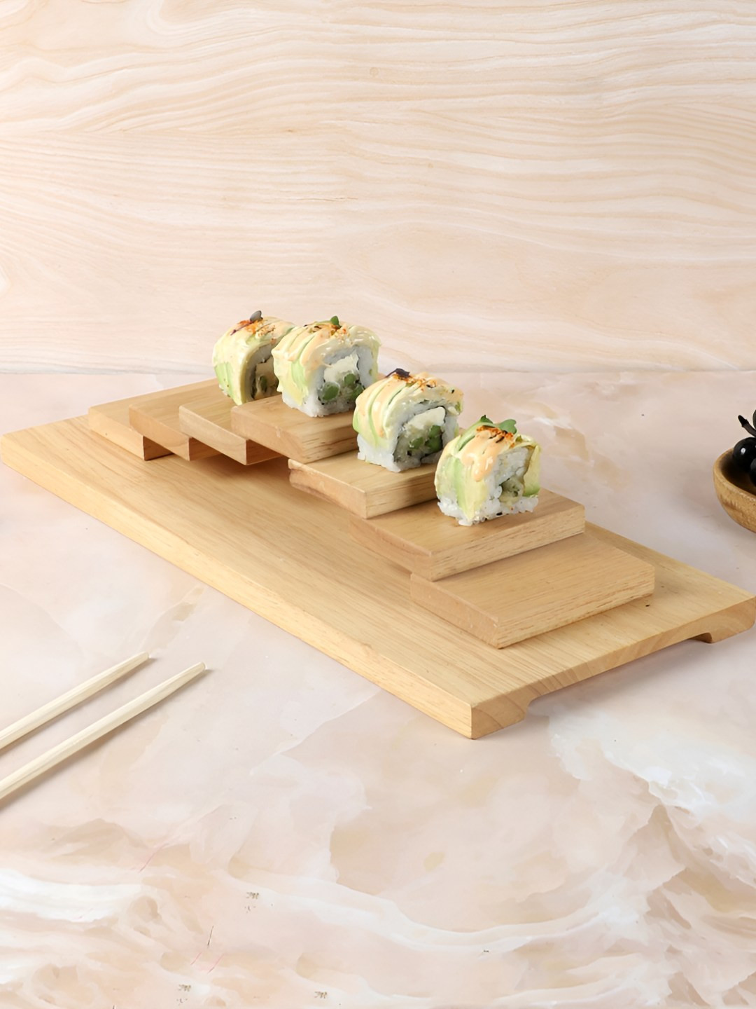 NATURALLY YOURS Brown Sushi Ladder Food Platter