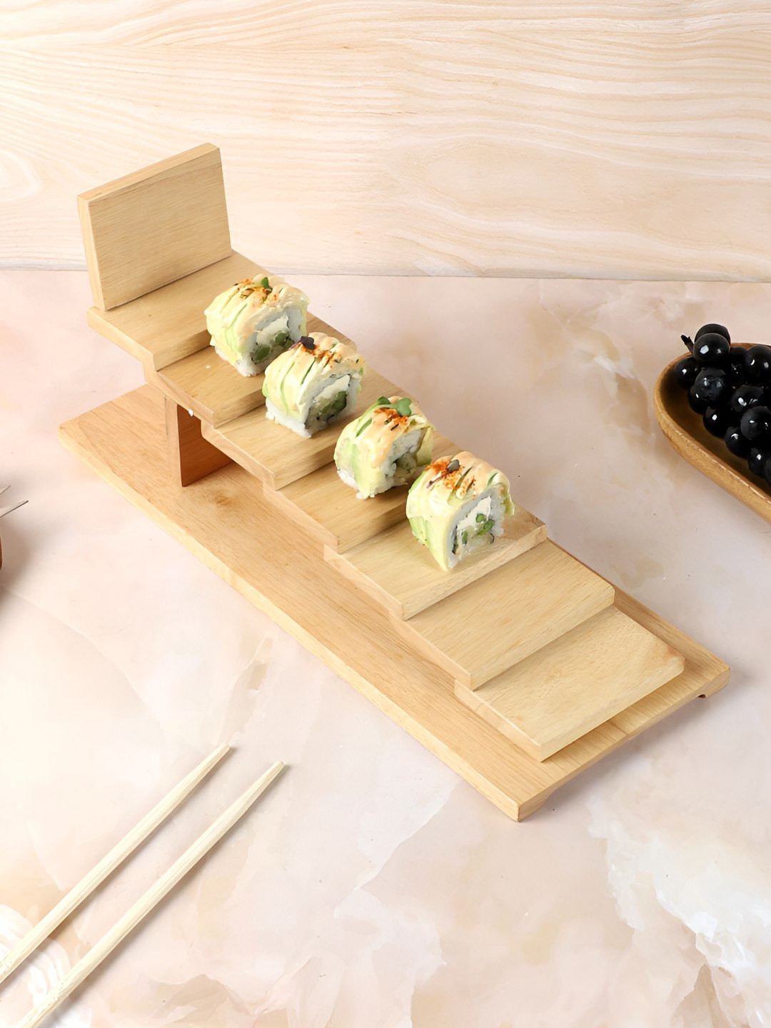 NATURALLY YOURS Brown Sushi Ladder Food Platter