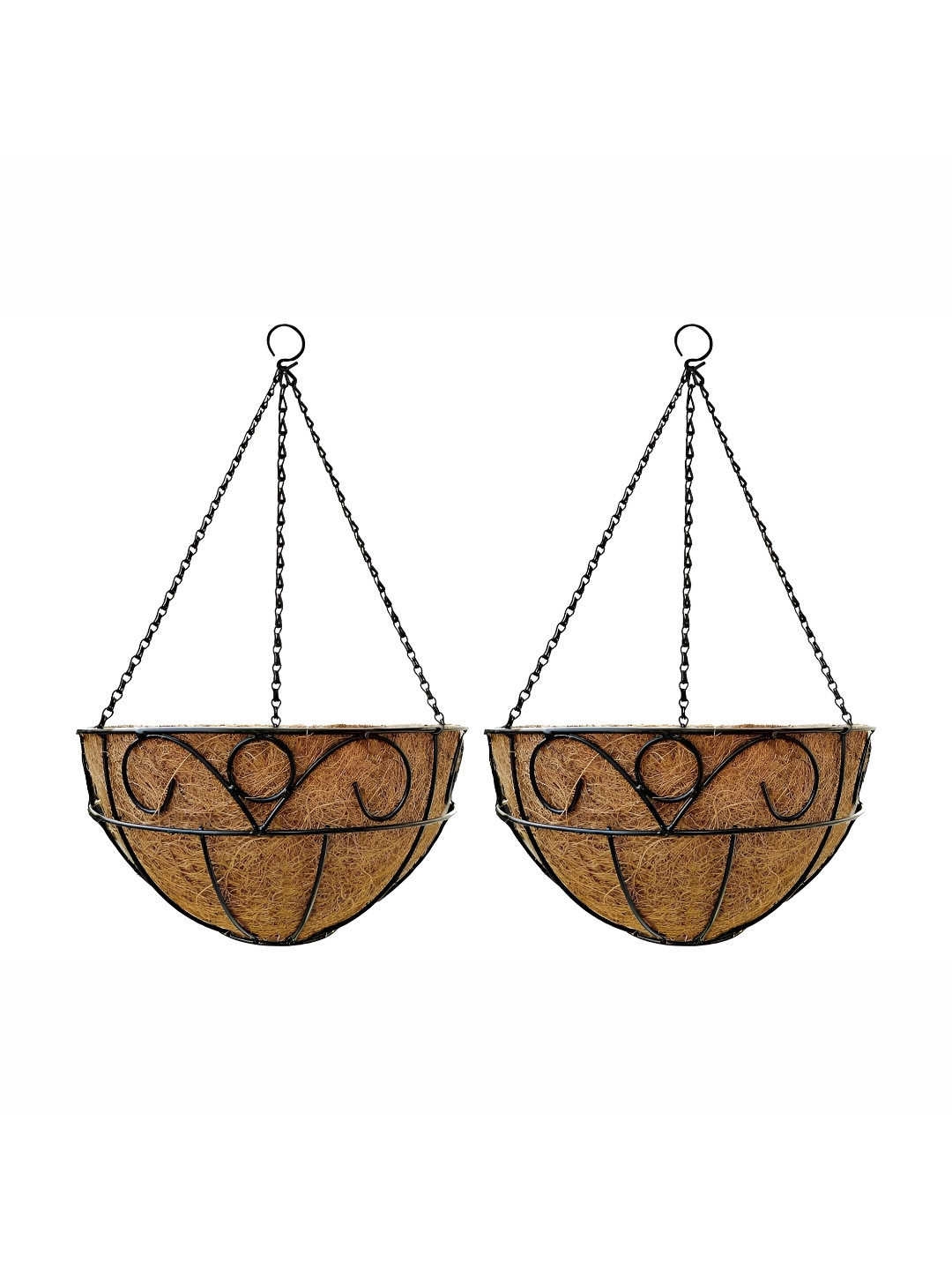 Garden King Set Of 2 Black 12 Inch Royal Designer Planters