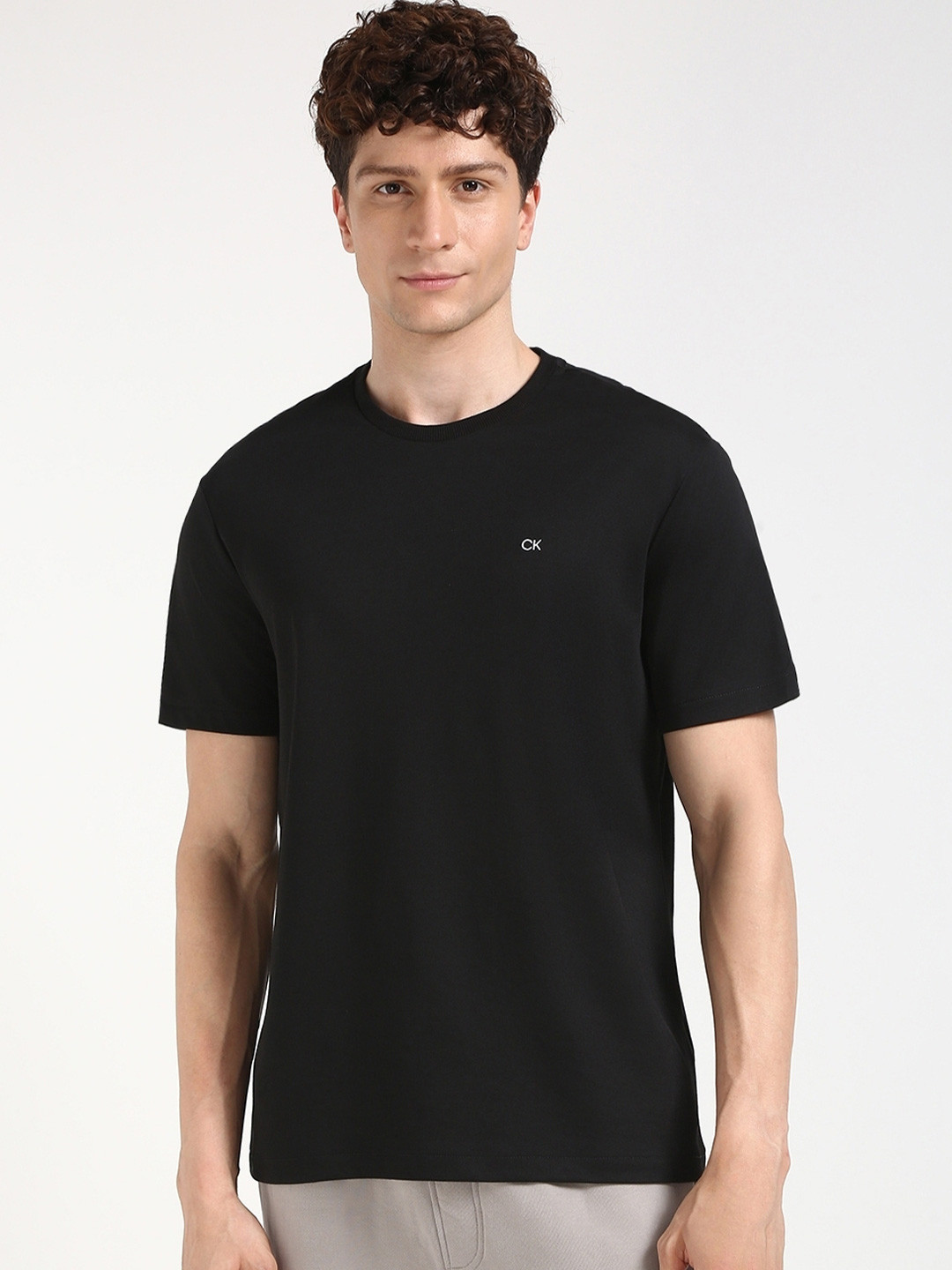 Calvin Klein Jeans Men Drop-Shoulder Sleeves Raw Edge T-shirt