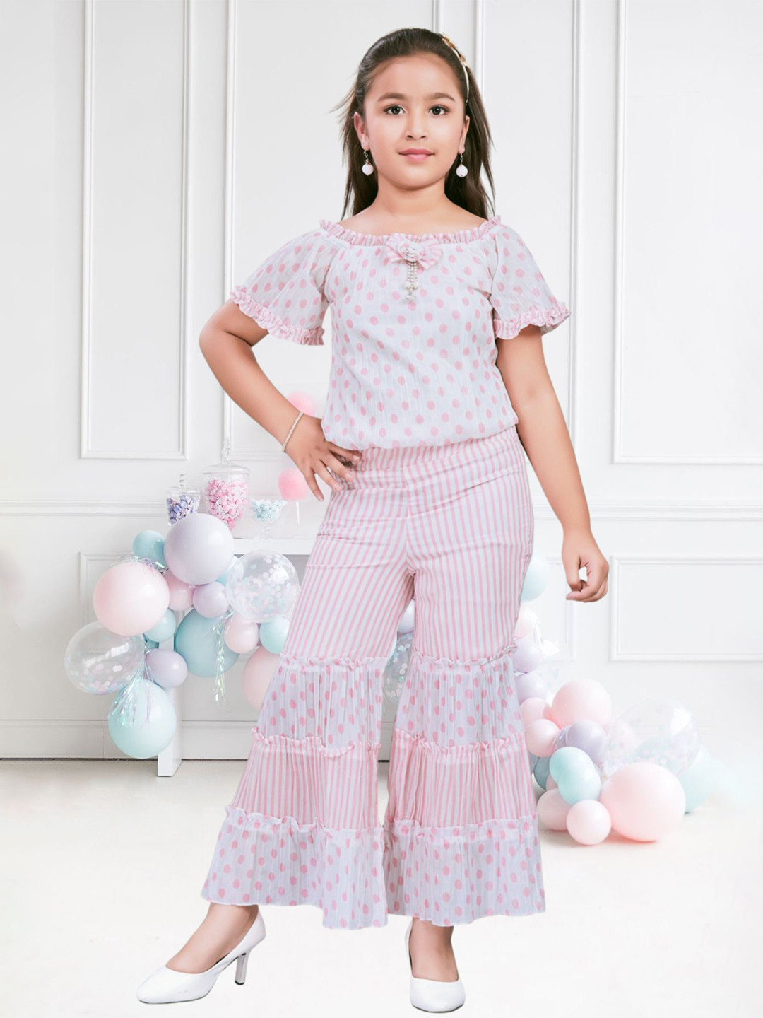 Lei-Chie Girls Printed Top with Pyjamas