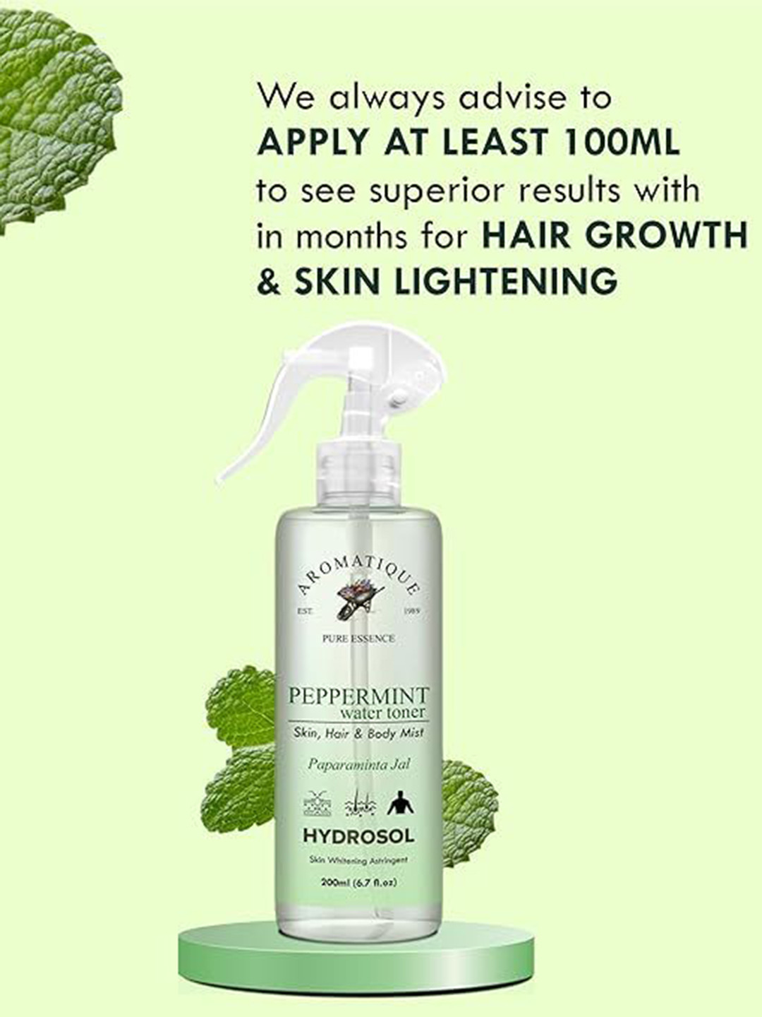 AROMATIQUE Peppermint Water Toner For Skin & Hair - 200 ml