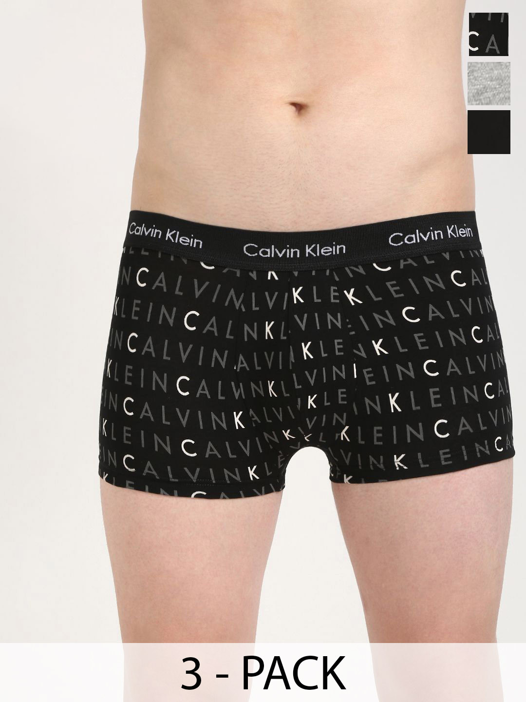 Calvin Klein Underwear Pack Of 3 Printed Low-Rise Short Trunk U2664069