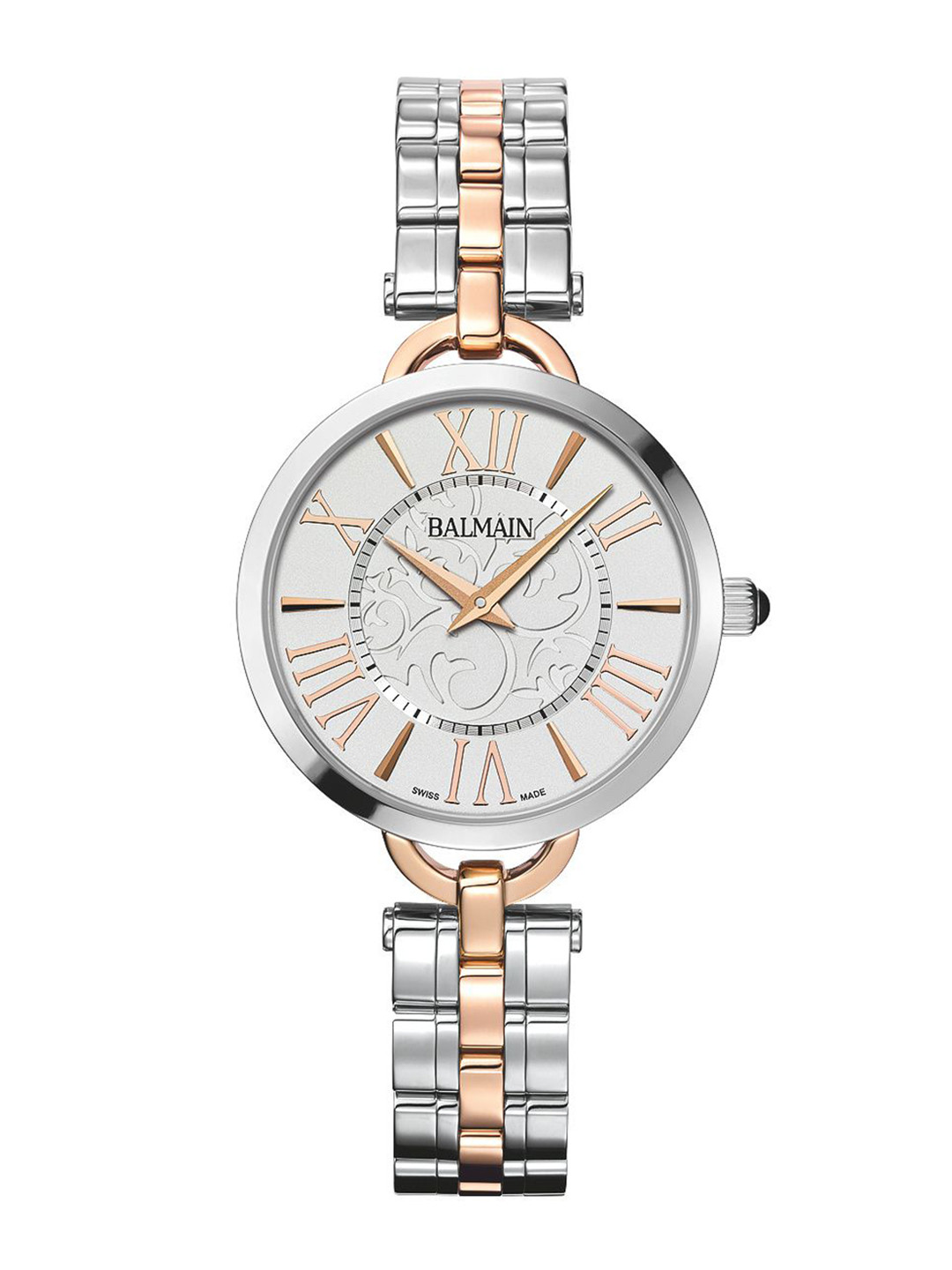 Balmain Women Brass Patterned Dial & Stainless Steel Bracelet Style Straps Analogue Watch B47783312