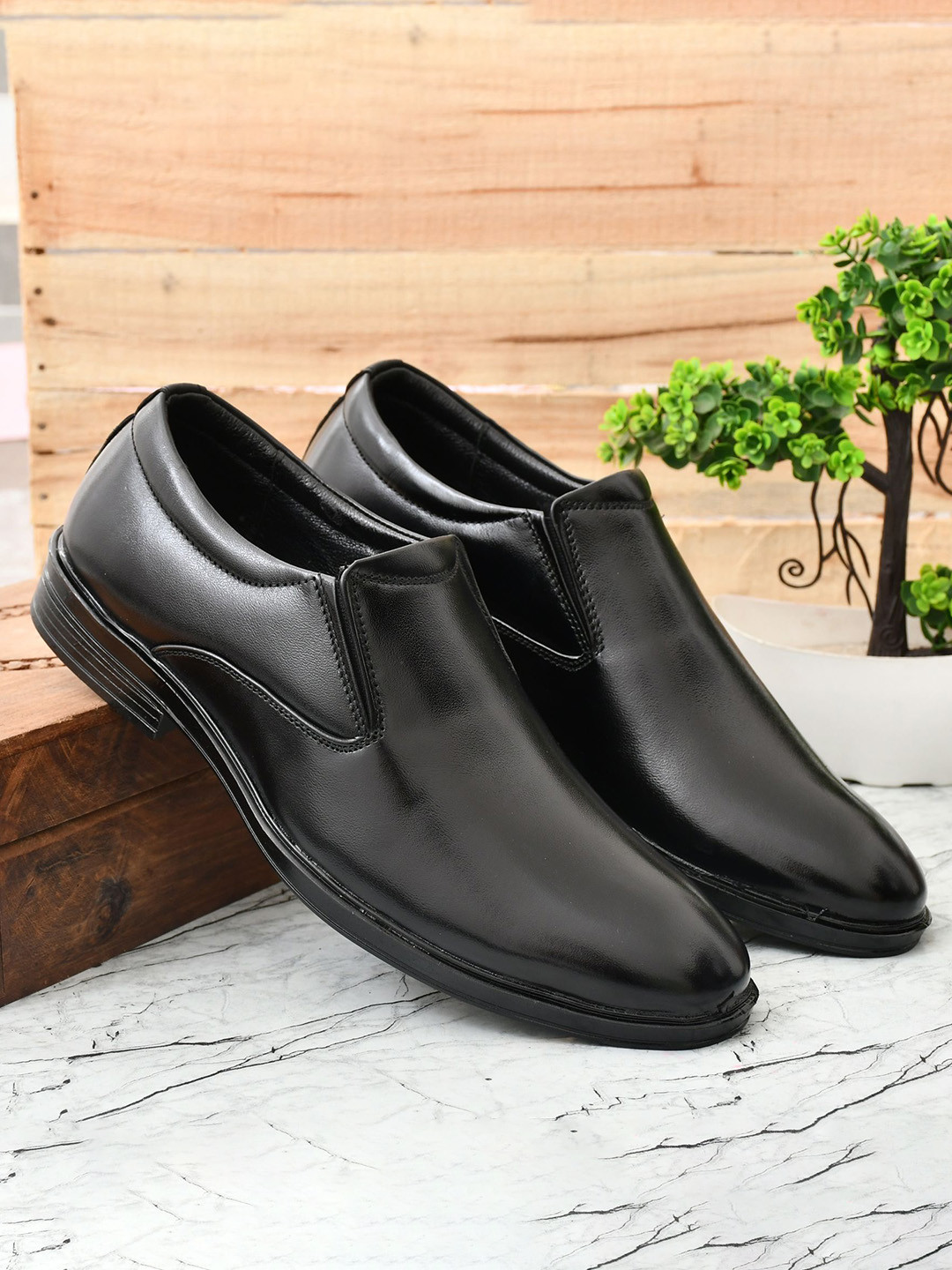 RDXO Men Leather Formal Slip-On Shoes