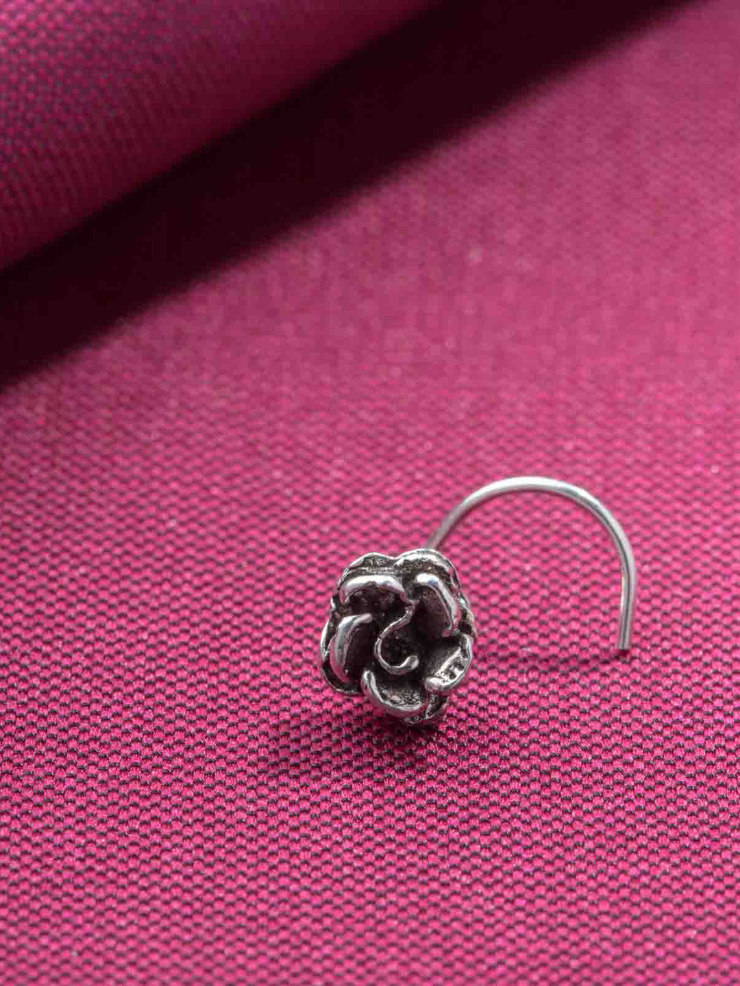 Gargi by P. N. Gadgil & Sons 925 Sterling Silver Four Petals Ring Nosepin