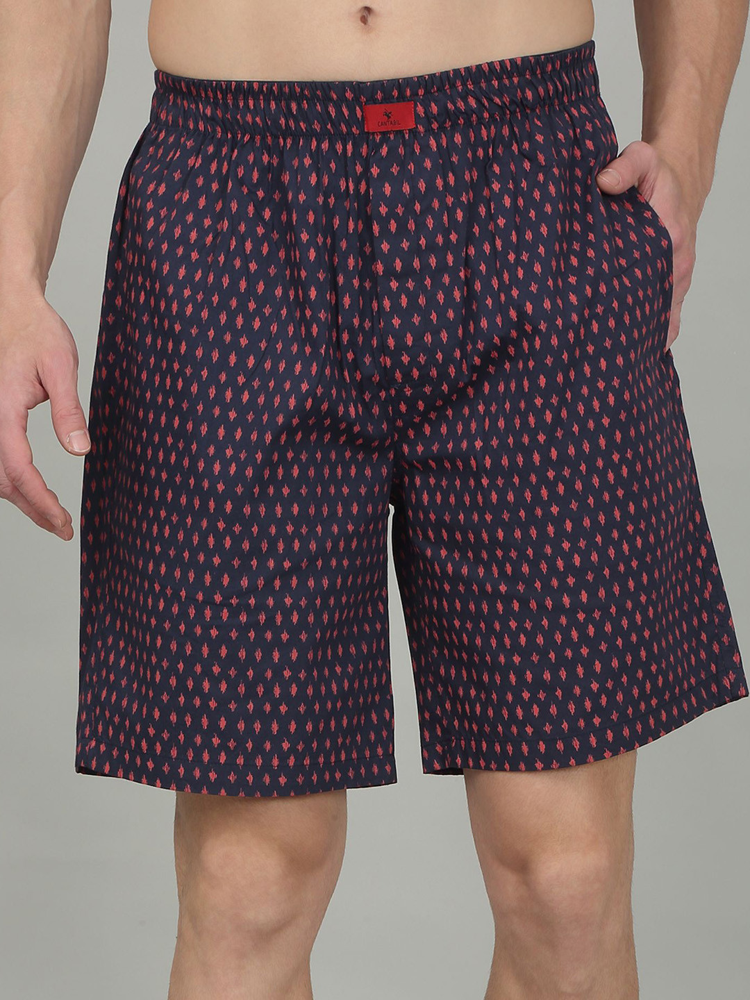 Cantabil Men Printed Pure Cotton BoxersMBOX00026_NAVY