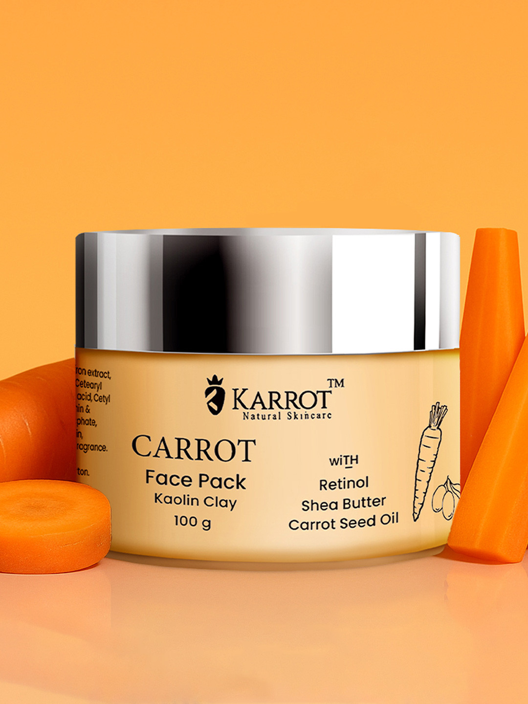 KARROT NATURAL SKINCARE Carrot Face Pack For Hydrating Face, Removes Tan - 100g