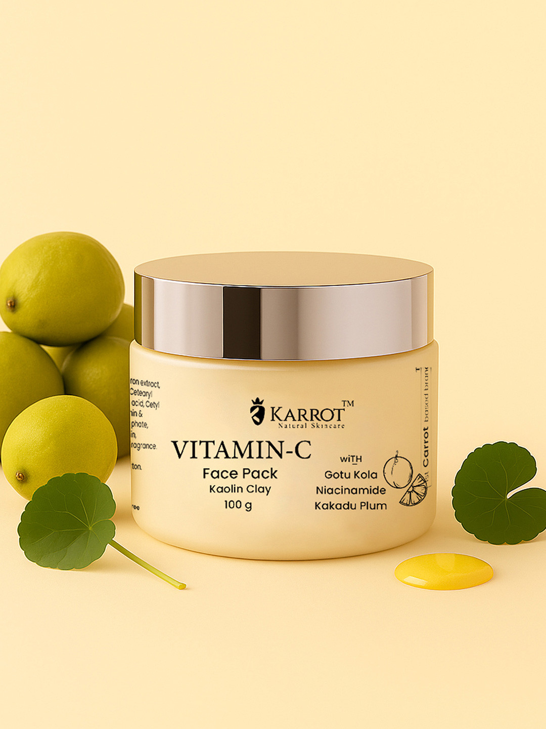Karrot Natural Skincare Vitamin-C Face Pack for Glowing face and toned skin - 100g