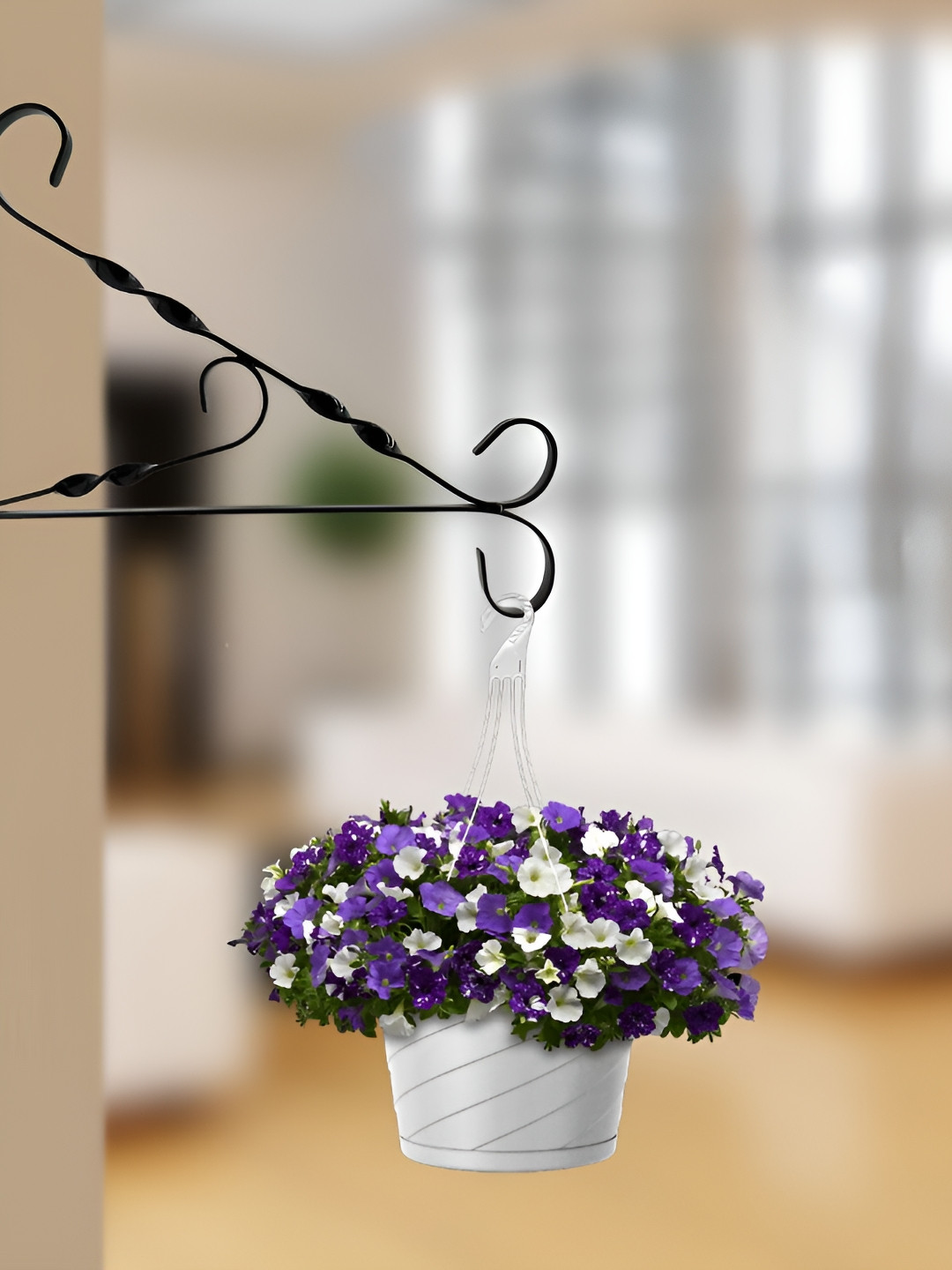 Garden Deco Black Twist Wave Wall Bracket