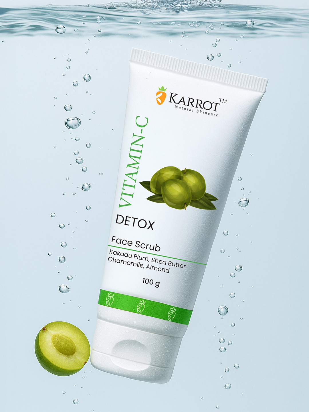 KARROT NATURAL SKINCARE Vitamin C & Shea Butter Face Scrub For Glowing Skin - 100g