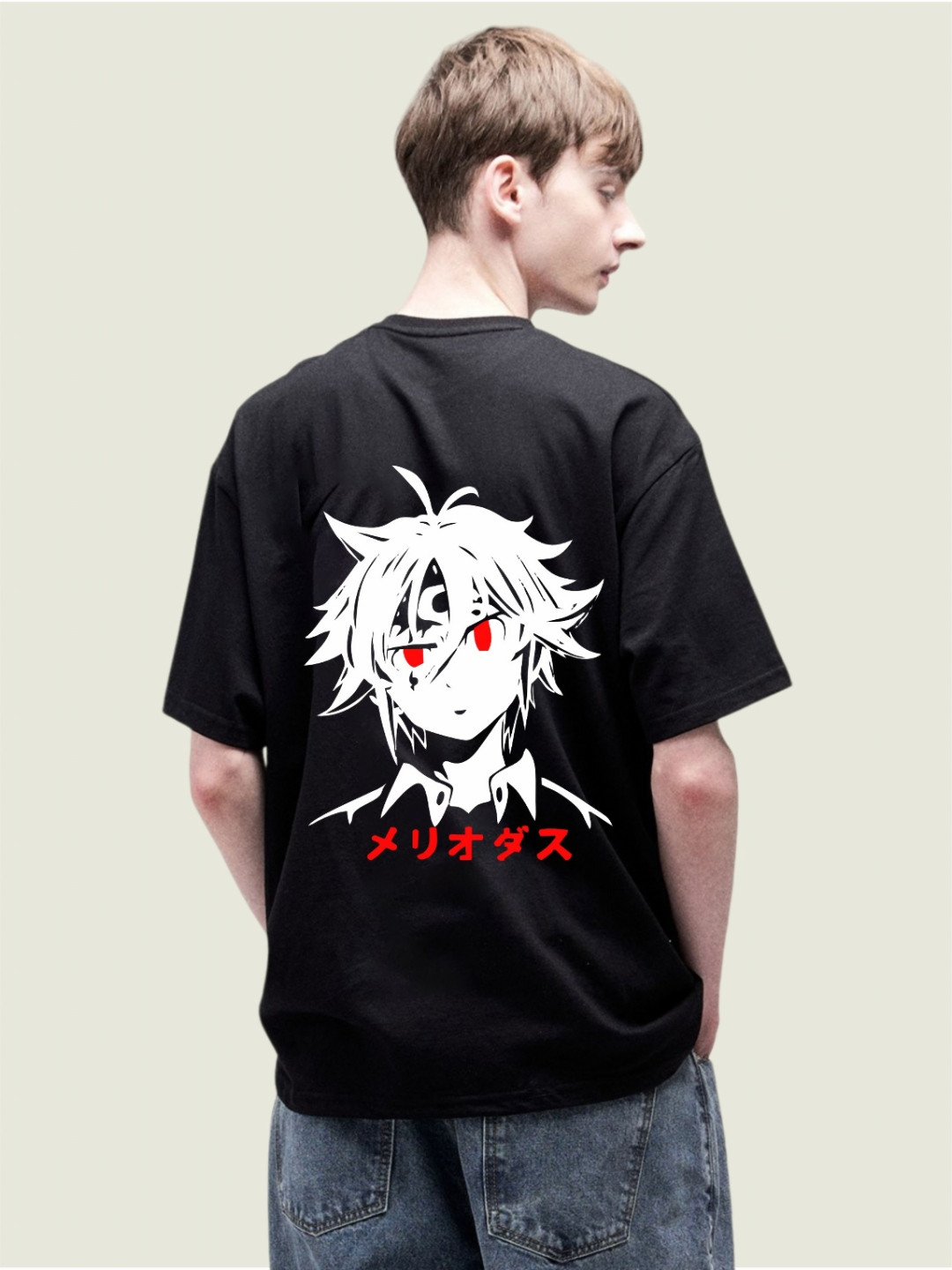 Uniplanet store Anime Printed Round Neck Cotton Oversized T-shirt