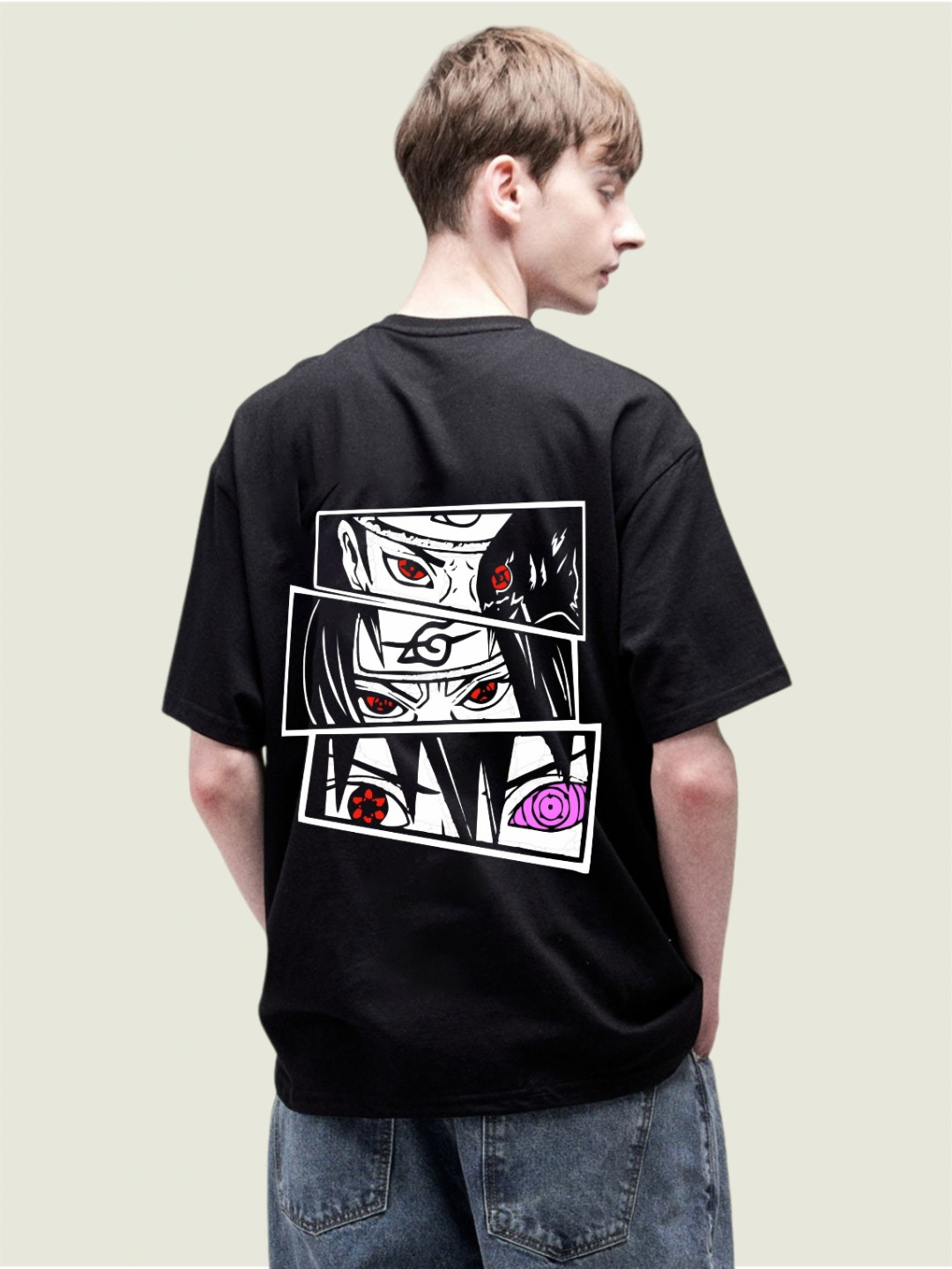 Uniplanet store Anime Printed Round Neck Cotton Oversized T-shirt