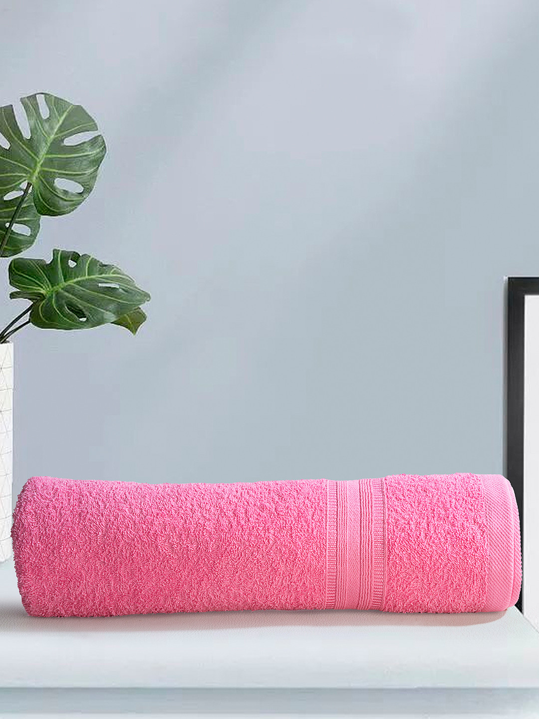 HotGown Pink Cotton 400 GSM Water Absorbent Bath Towel