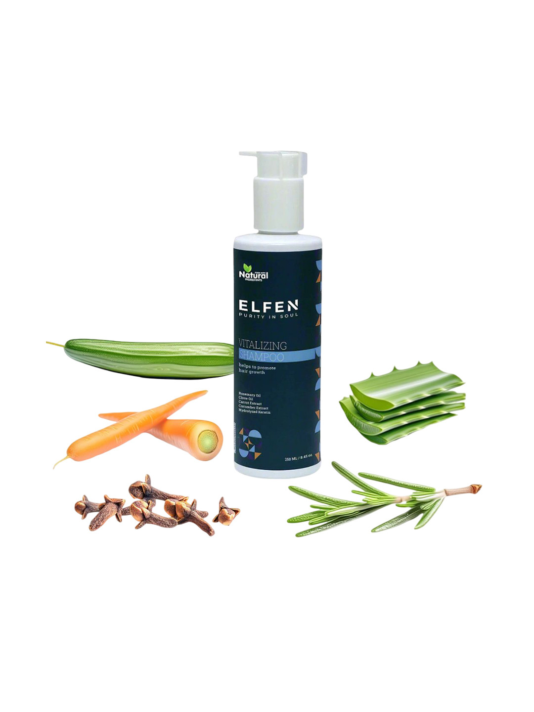 ELFEN Vitalizing Shampoo For Hair Growth With Rosemary Oil & Keratin - 250 ml