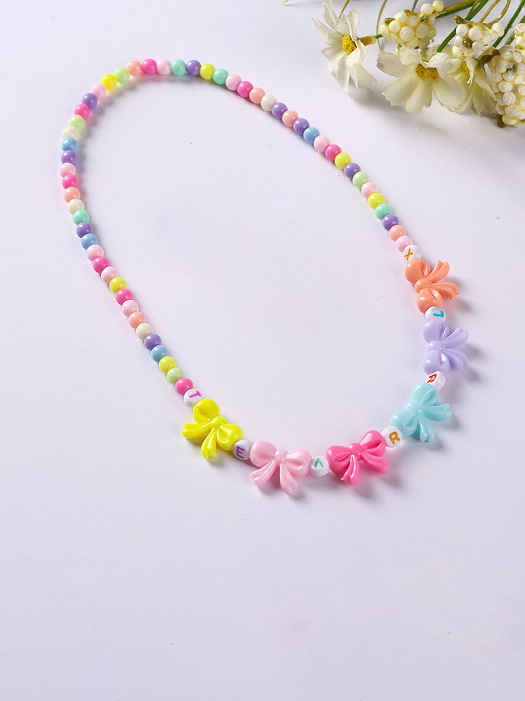 SYGA Girls Bow Shaped Design Beaded Jewellery Set