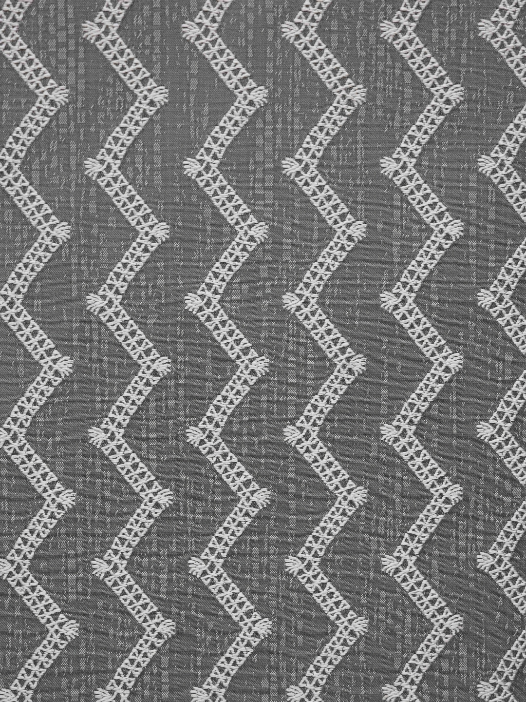 Ariana Rhythm Grey & White Geometric Printed Room Darkening Door Curtain