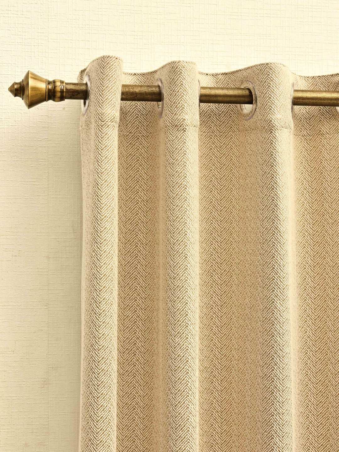 Ariana Forever Beige & Green Chevron Embroidered Door Curtain