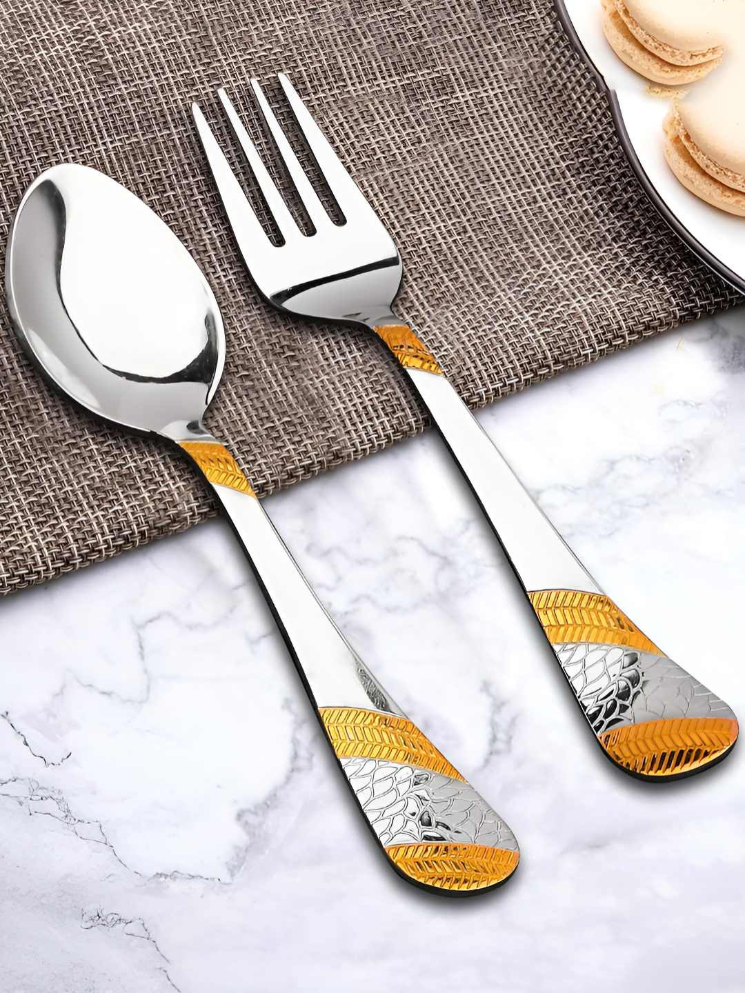 Parage Gold Toned And Silver-Toned 12 Pieces Stainless Steel Cutlery Set