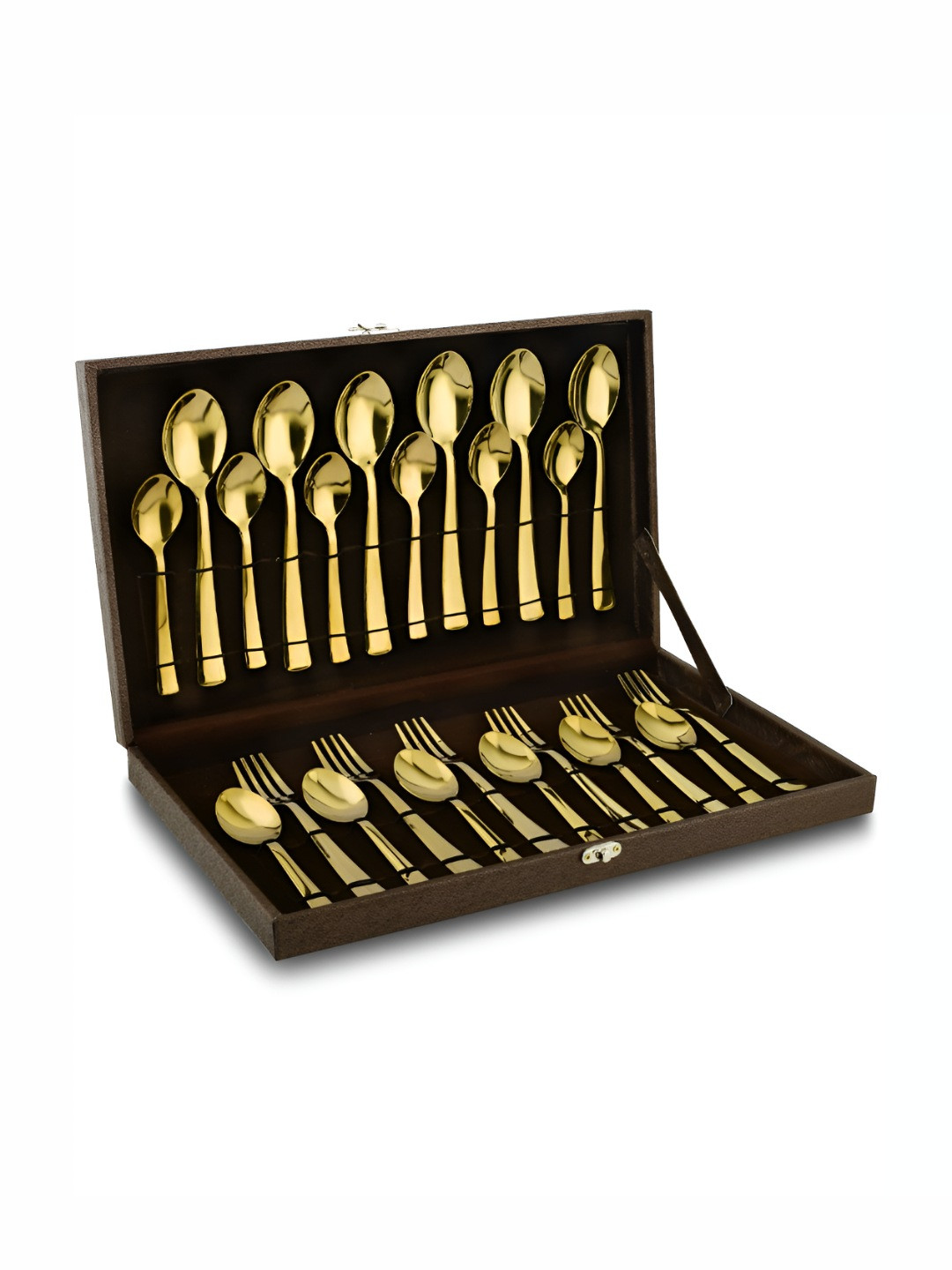 Parage Gold-Toned 24 Pieces Stainless Steel Cutlery Set With Leatherite Box