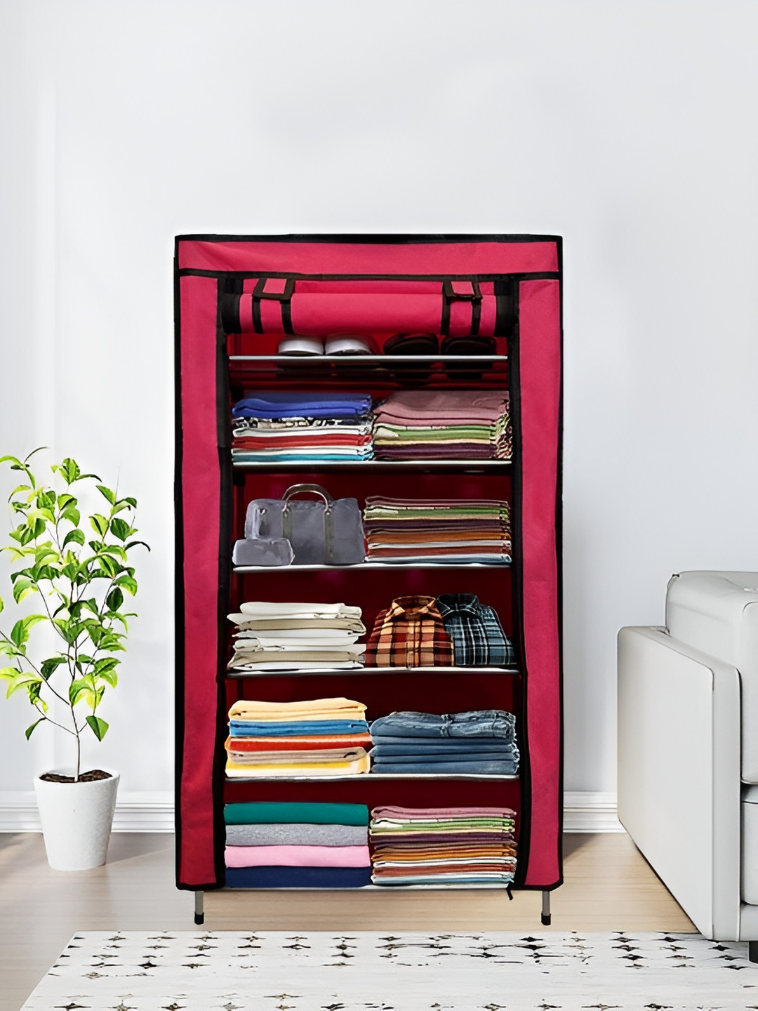 Rmerchants Pink & Black 6 Tier Water Resistant Multi-Utility Organiser