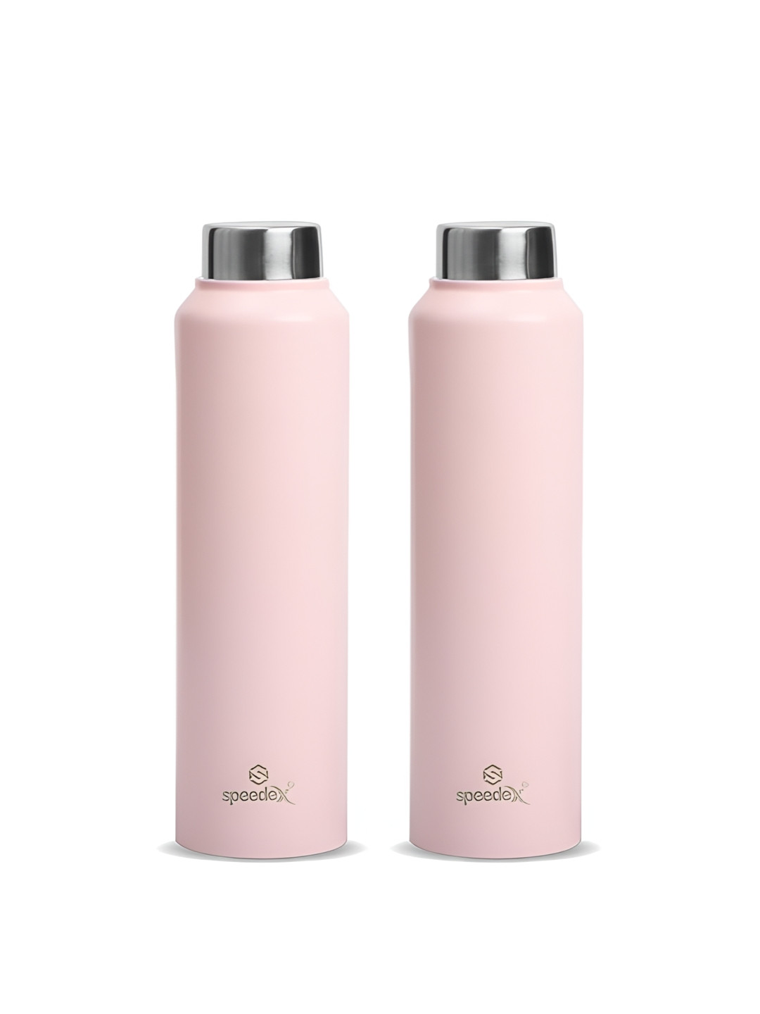 Speedex Pink & Silver Toned 2 Pieces Leakproof Screw Cap Stainless Steel Water Bottle 1L