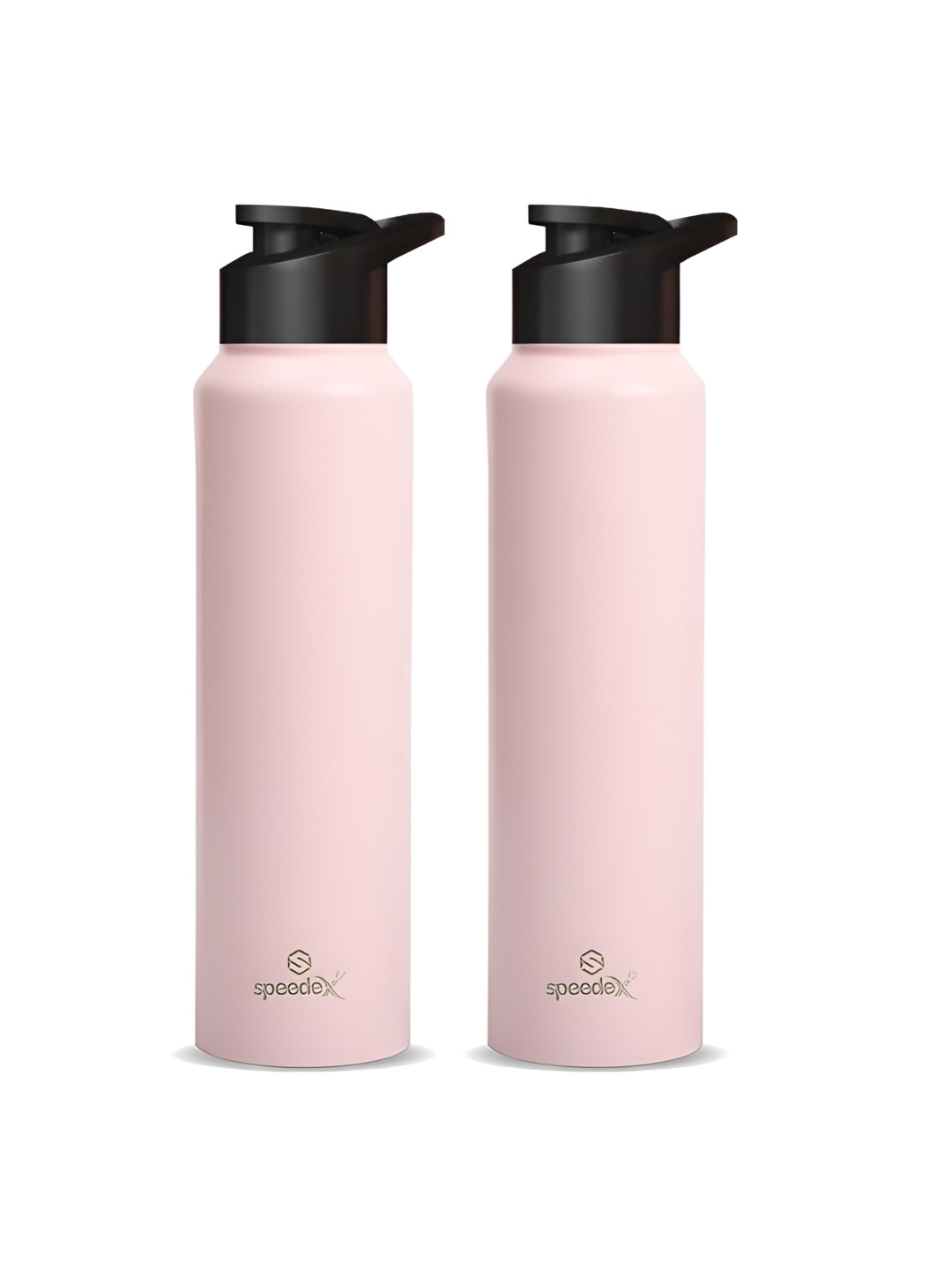 Speedex Pink & Black 2 Pieces Stainless Steel Water Bottle 1L Each