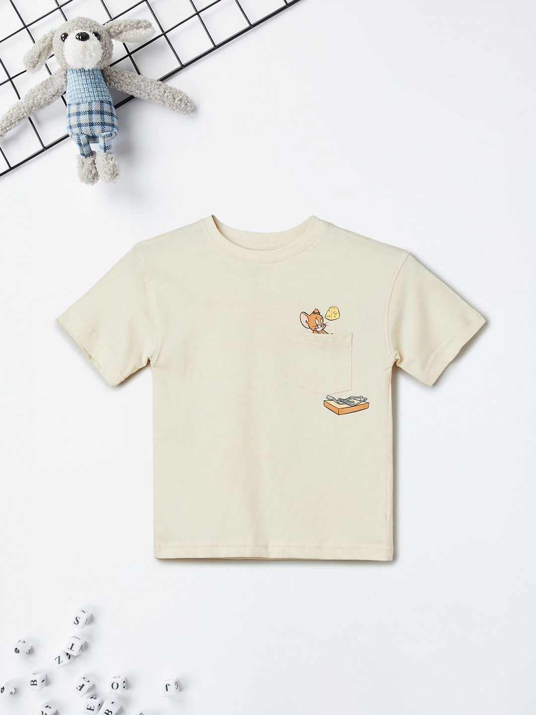 max Boys Tom & Jerry Graphic Printed Round Neck Cotton T-shirt