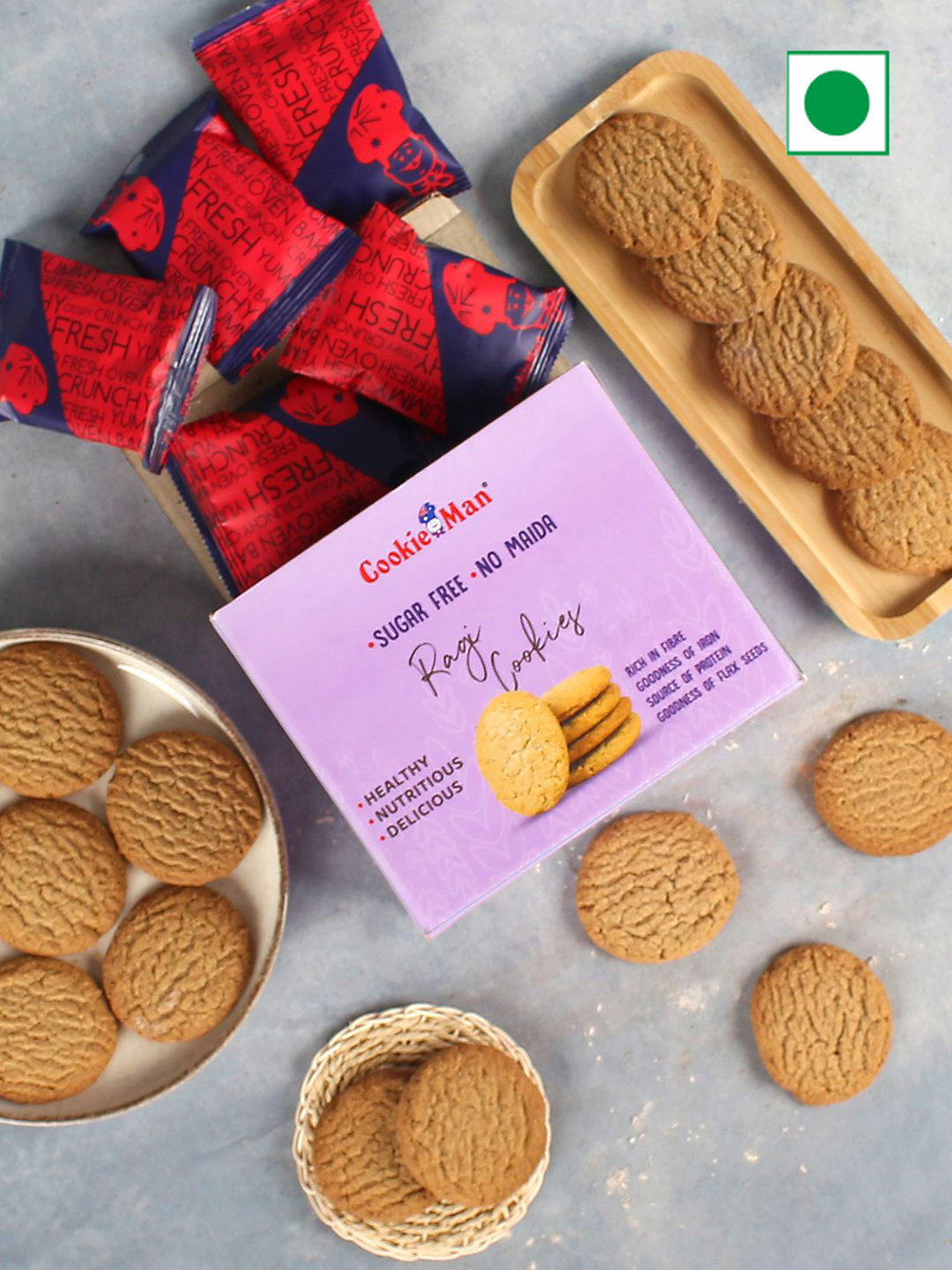 Cookieman Sugar Free Ragi Millet Cookies - 250g