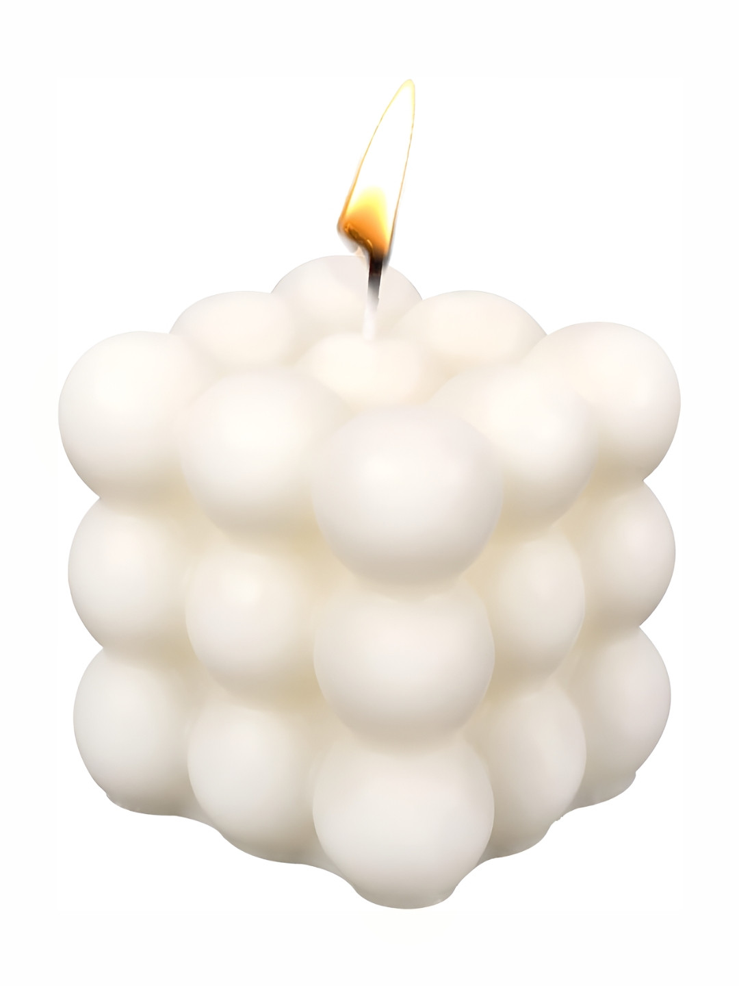 PROKART Premium Bubble Cube Smokeless Scented Solid Geometric Regular Pillar Candles