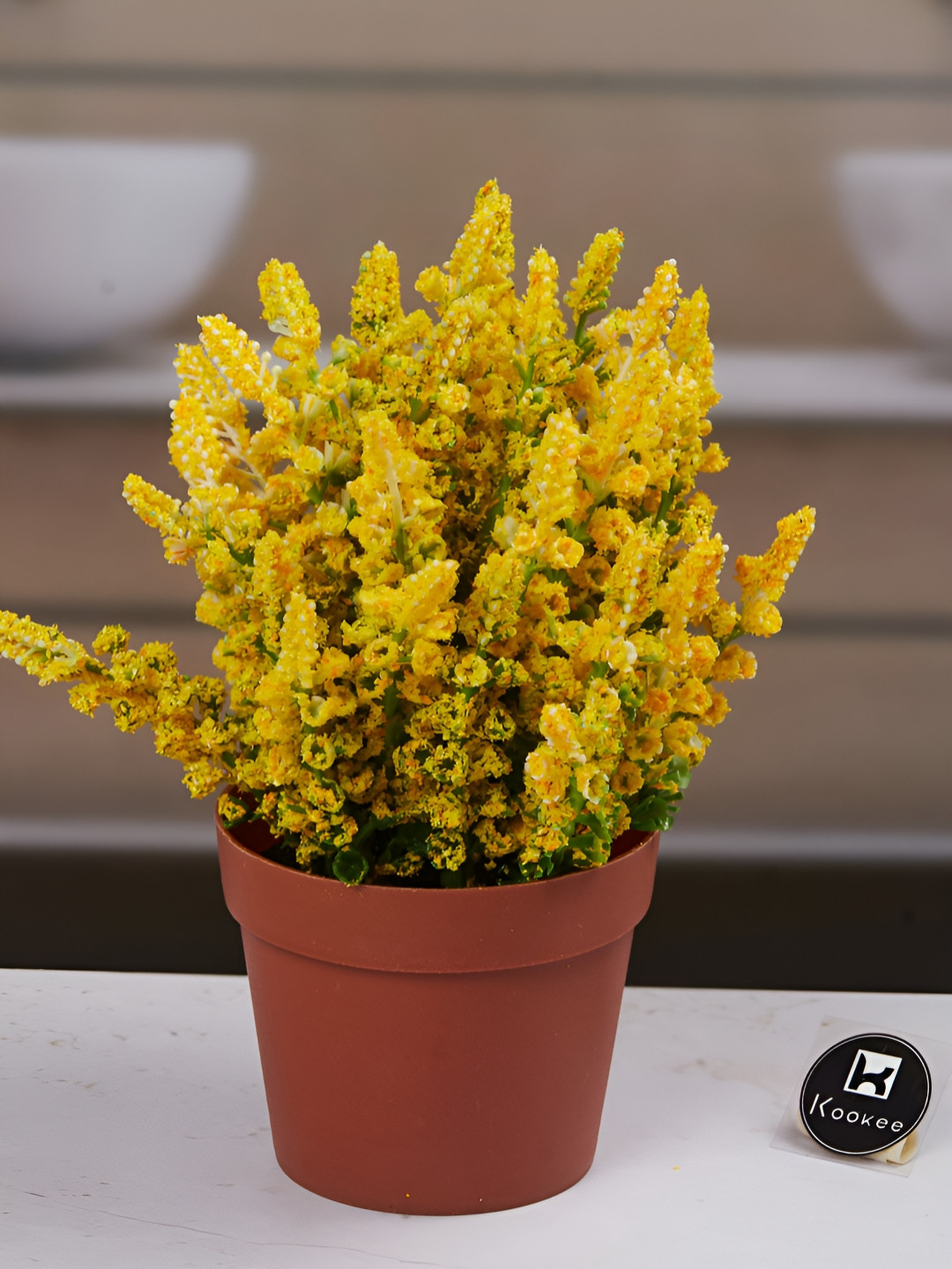 Kookee Green And Yellow Artificial Plant With Pot