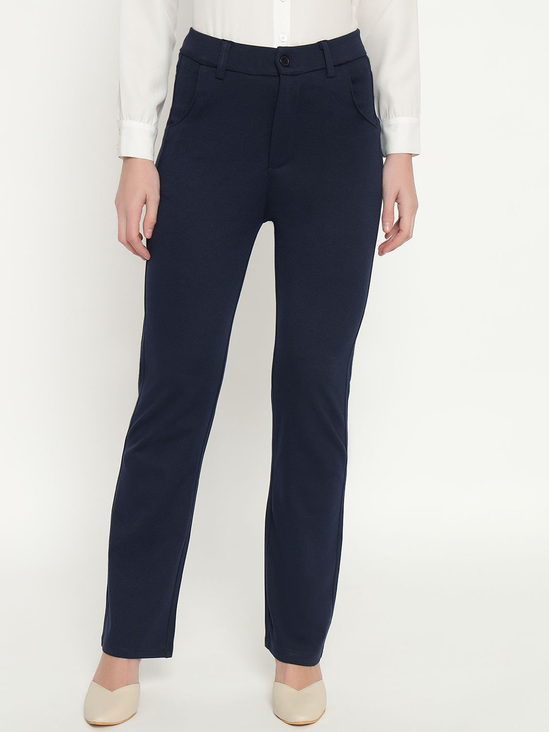 POSE CASUALS Women Mid-Rise Formal Trousers