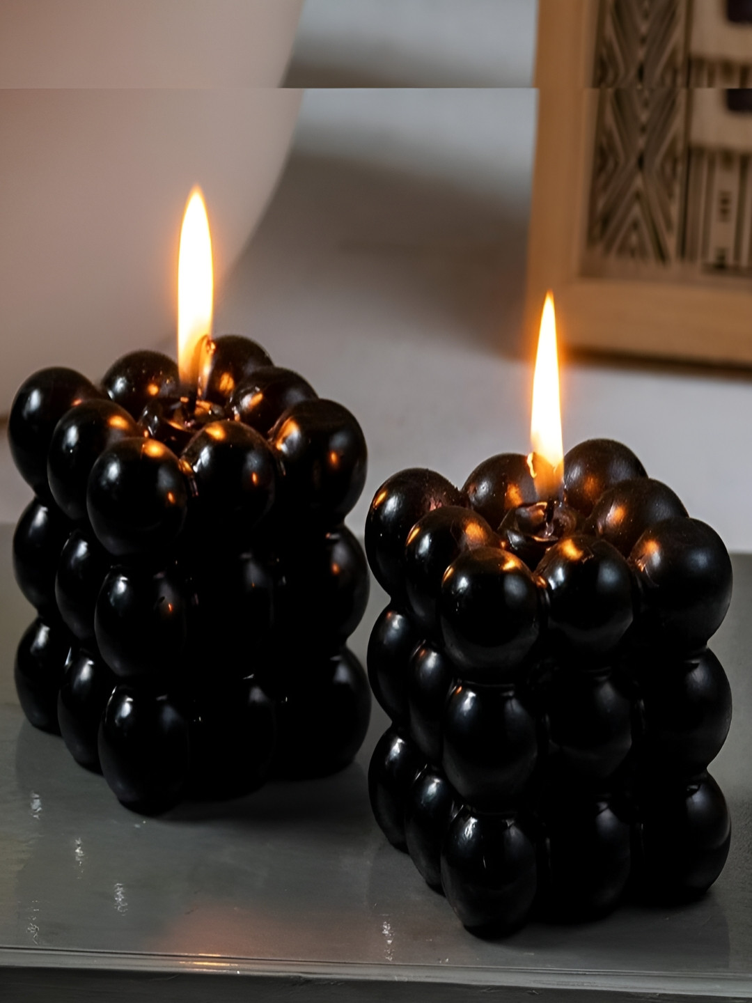 Lifaura Bubble Cube Candle Premium 1 Wick Scented Solid Square Regular Pillar Candles