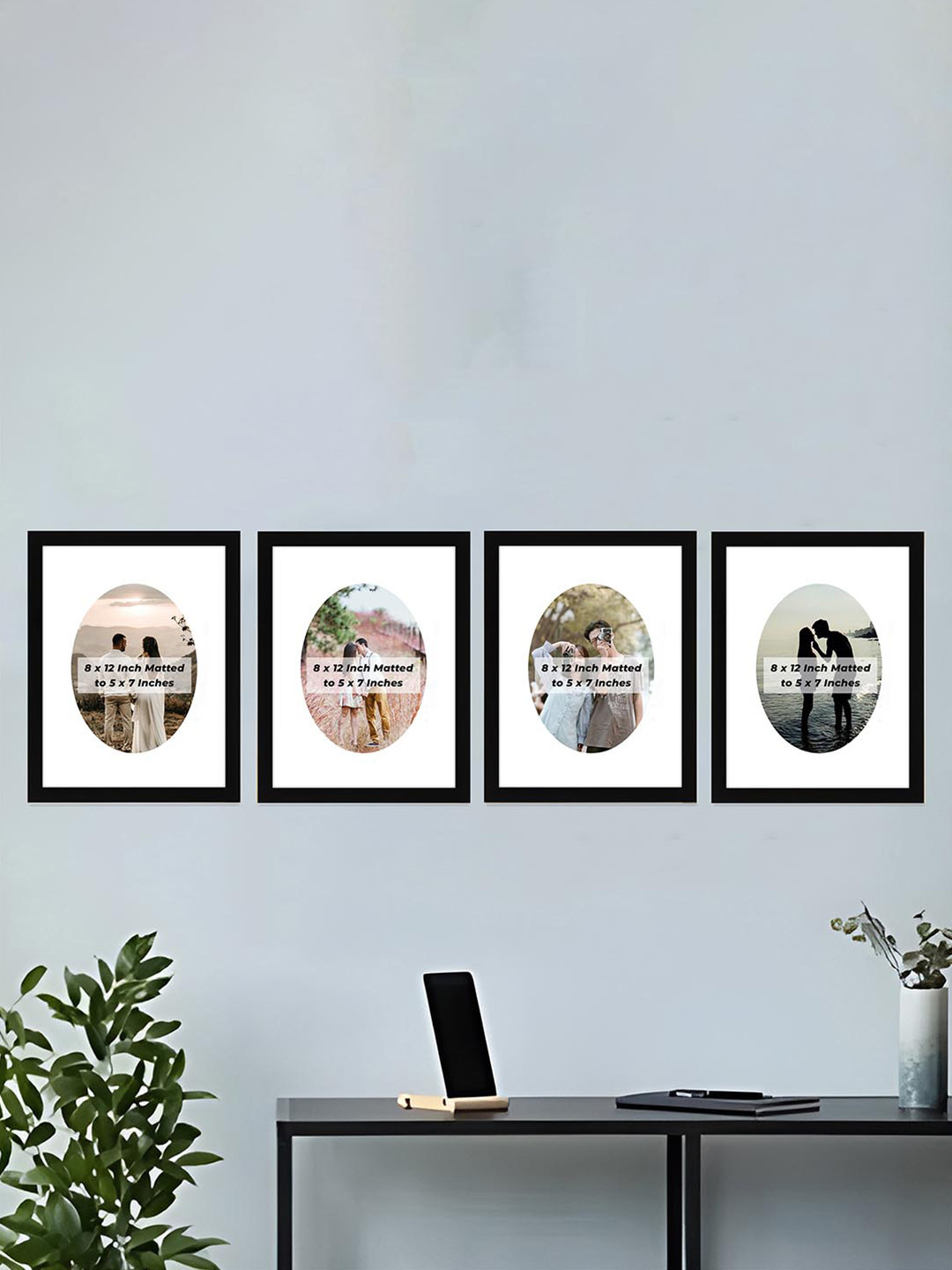 Art Street Black and White 4 Pieces Self Design Wooden Wall Photo Frames