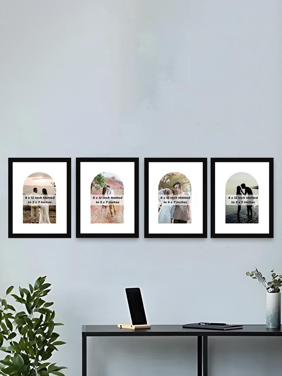 Art Street Black and White 4 Pieces Wooden  Wall Photo Frames