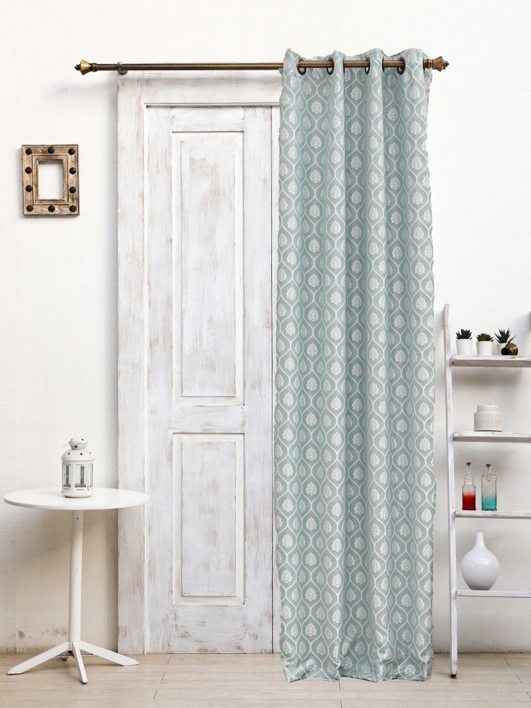 Ariana Nexus Blue & White Ethnic Motifs Room Darkening Door Curtain