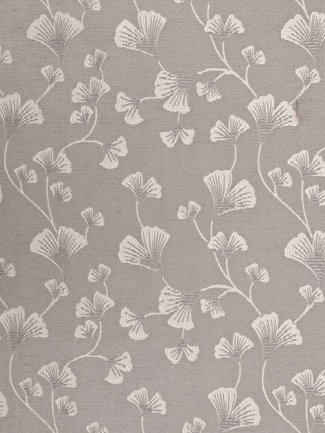 Ariana Tranquil With Satin Grey & White Floral Blackout Lining Long Door Curtain