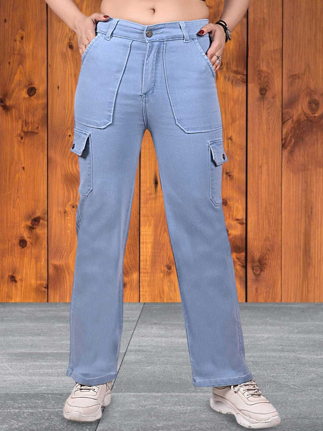 Hayler Women Stretchable Regular Fit Cargo Styles Jeans