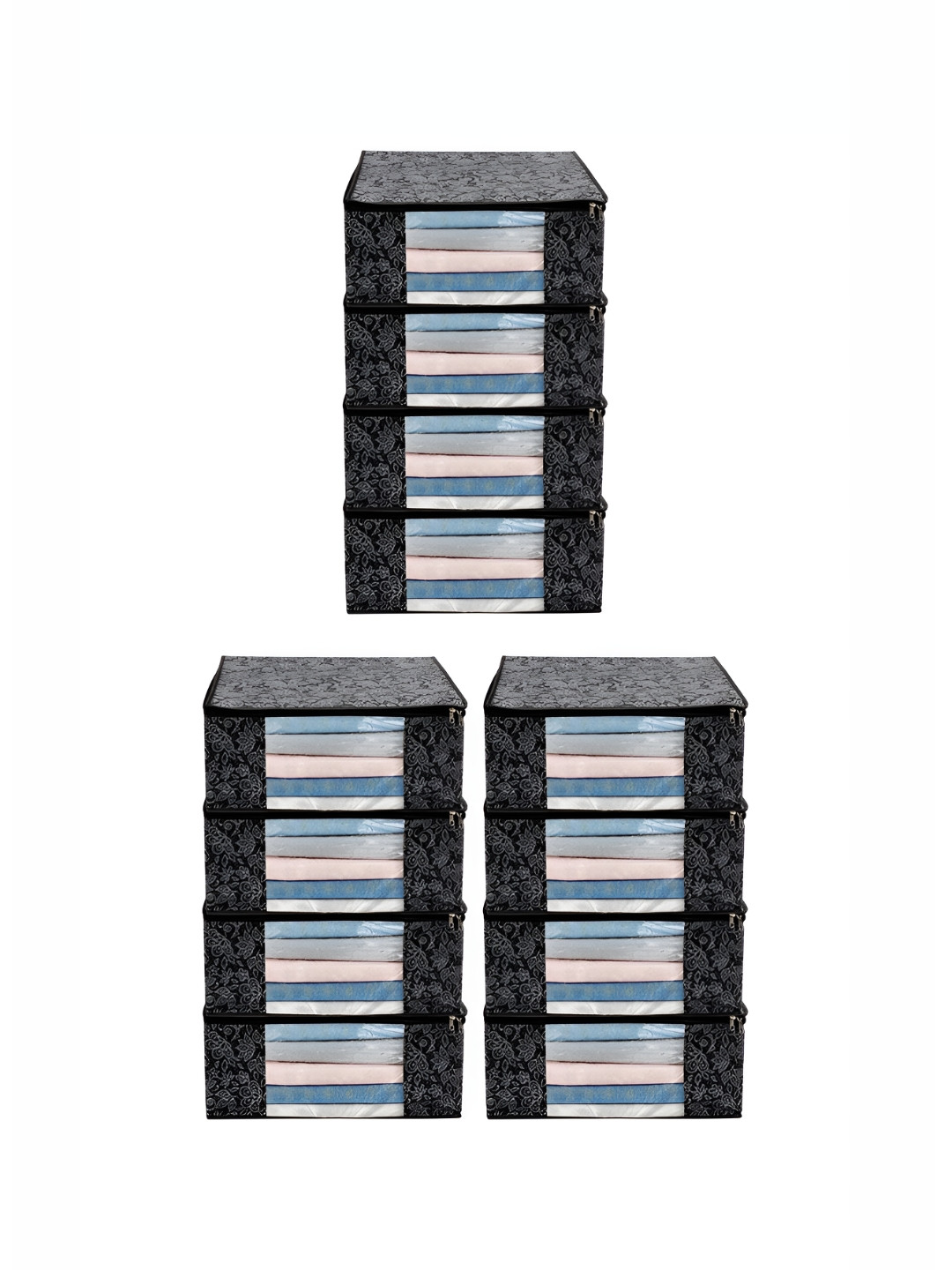 ANKIT INTERNATIONAL Black Set of 12 Super Strong Multi-Utility Organisers