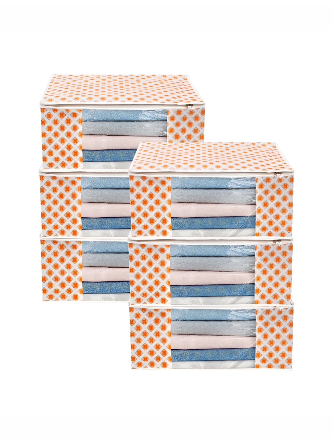 ANKIT INTERNATIONAL Orange Set of 6 Super Strong Multi-Utility Organisers