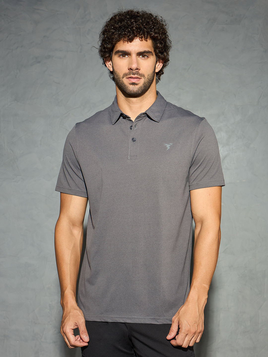 Technosport Men COTFLEX Solid Polo Collar Antimicrobial Slim Fit Sport T-shirt