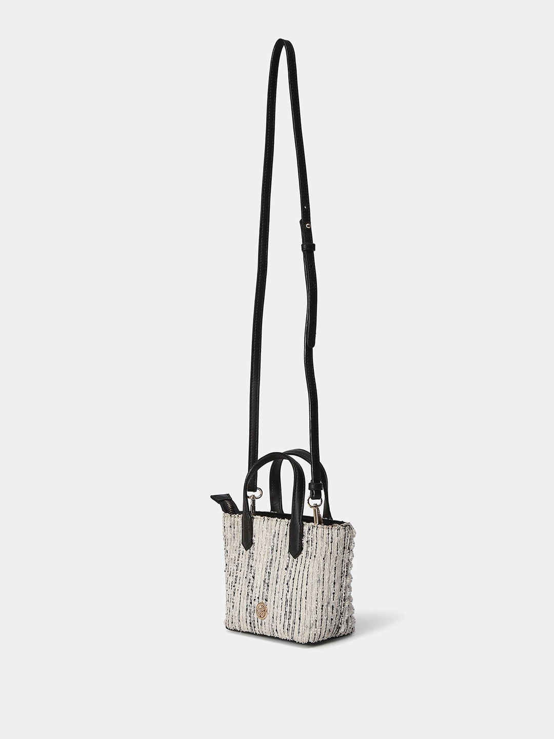 Label Ritu Kumar Women Perla Self Design Textured Crossbody Sling Bag