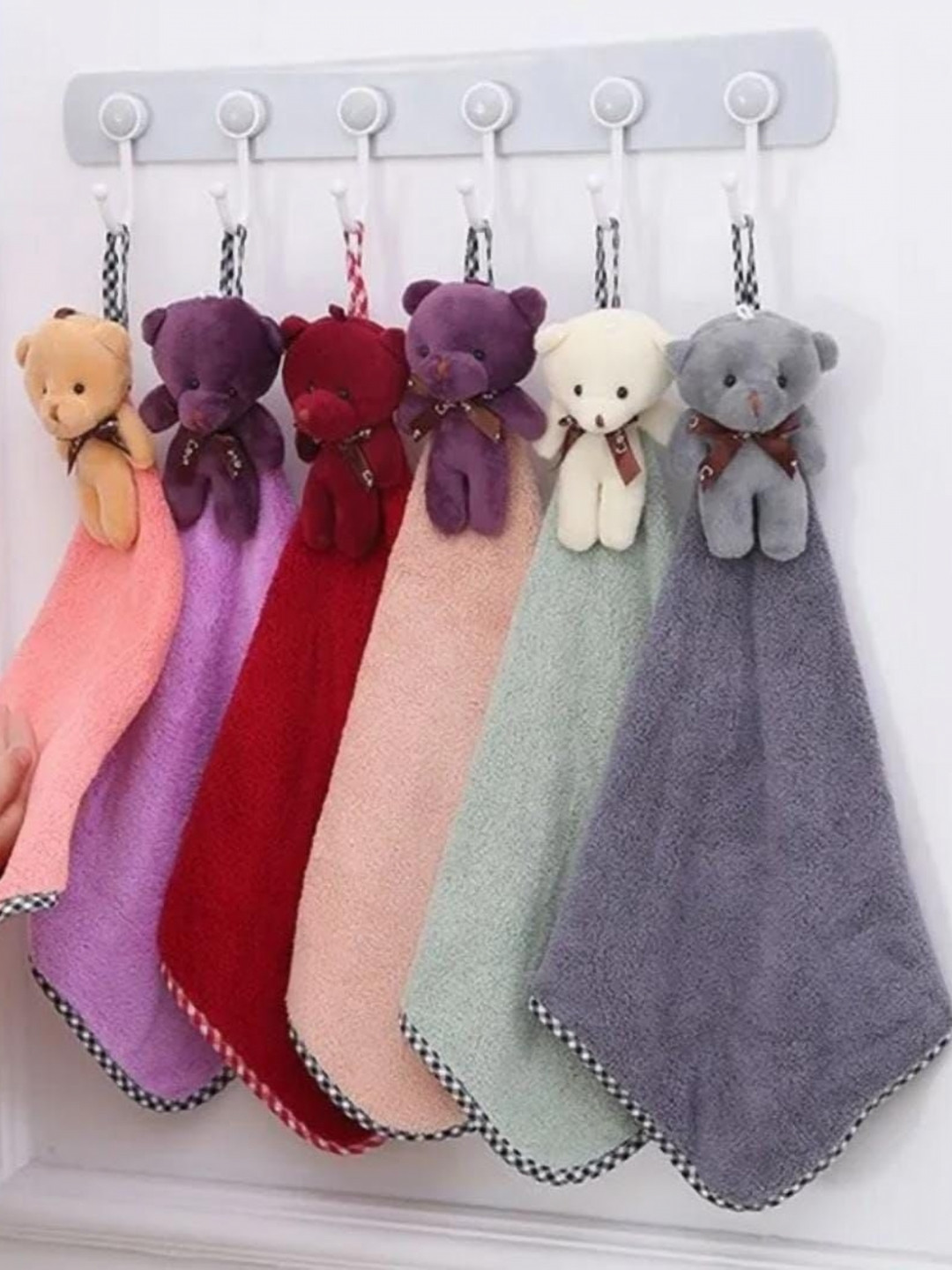 Bajo's Grey & Beige 6 Pieces 300 GSM Microfiber Hand Towels